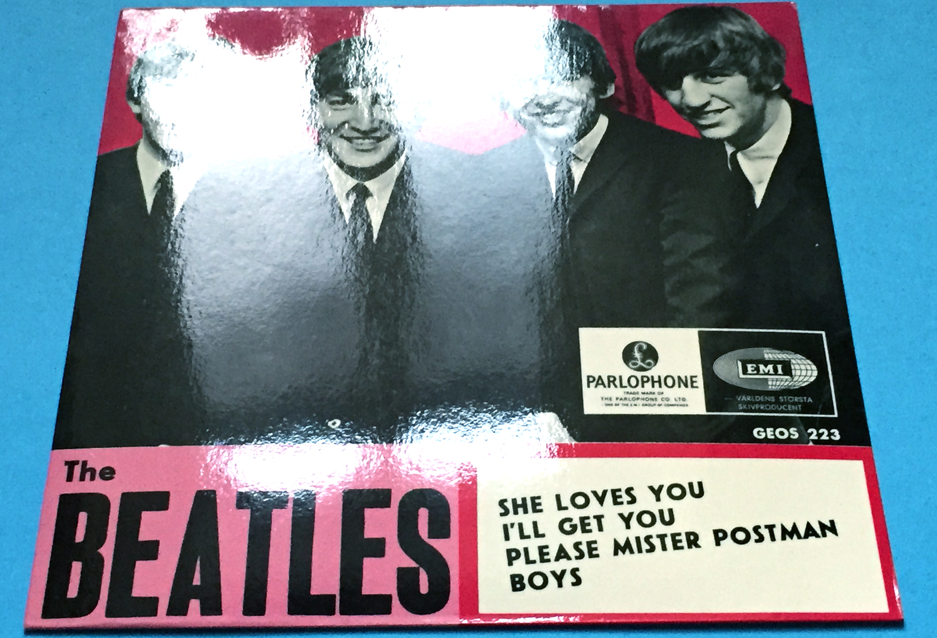 BEATLES - She loves you +3 Swe EP 1964 Rare PINK - PS ONLY - Archive copy / MINT-! - 4