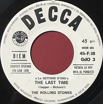 ROLLING STONES - The last time / Lady Jane Italien Jukebox PROMO 45  1966