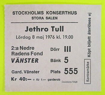 JETHRO TULL - Stockholm 1976