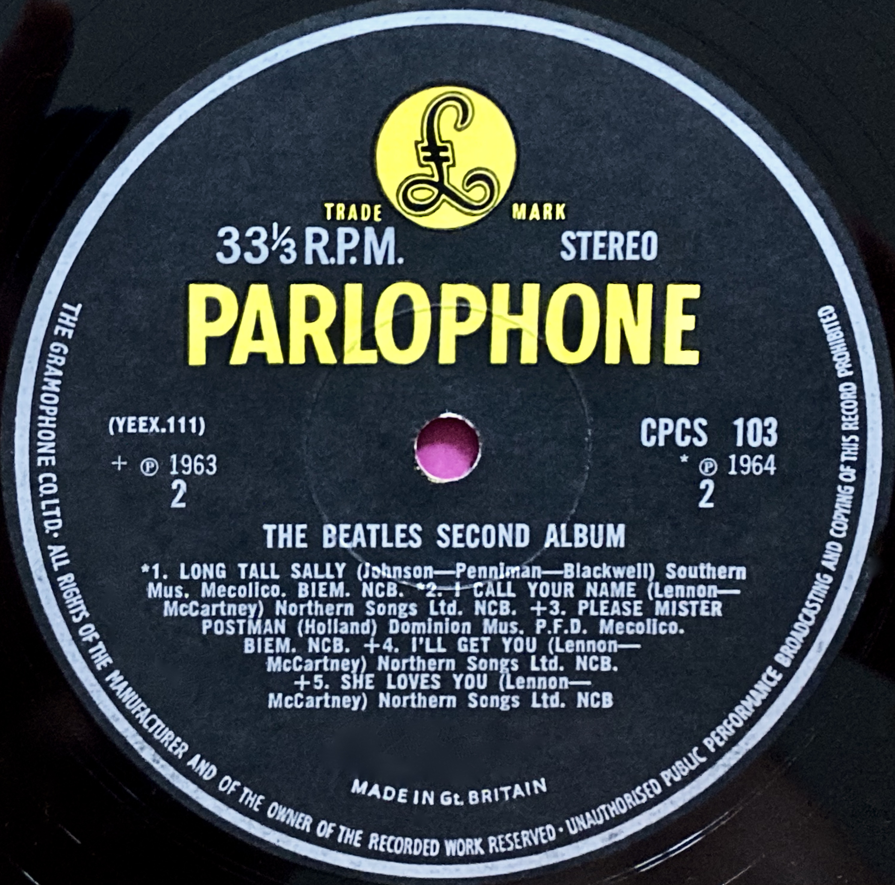 BEATLES - Second album McCarthy Misprint UK-orig Export LP 1965 - 4