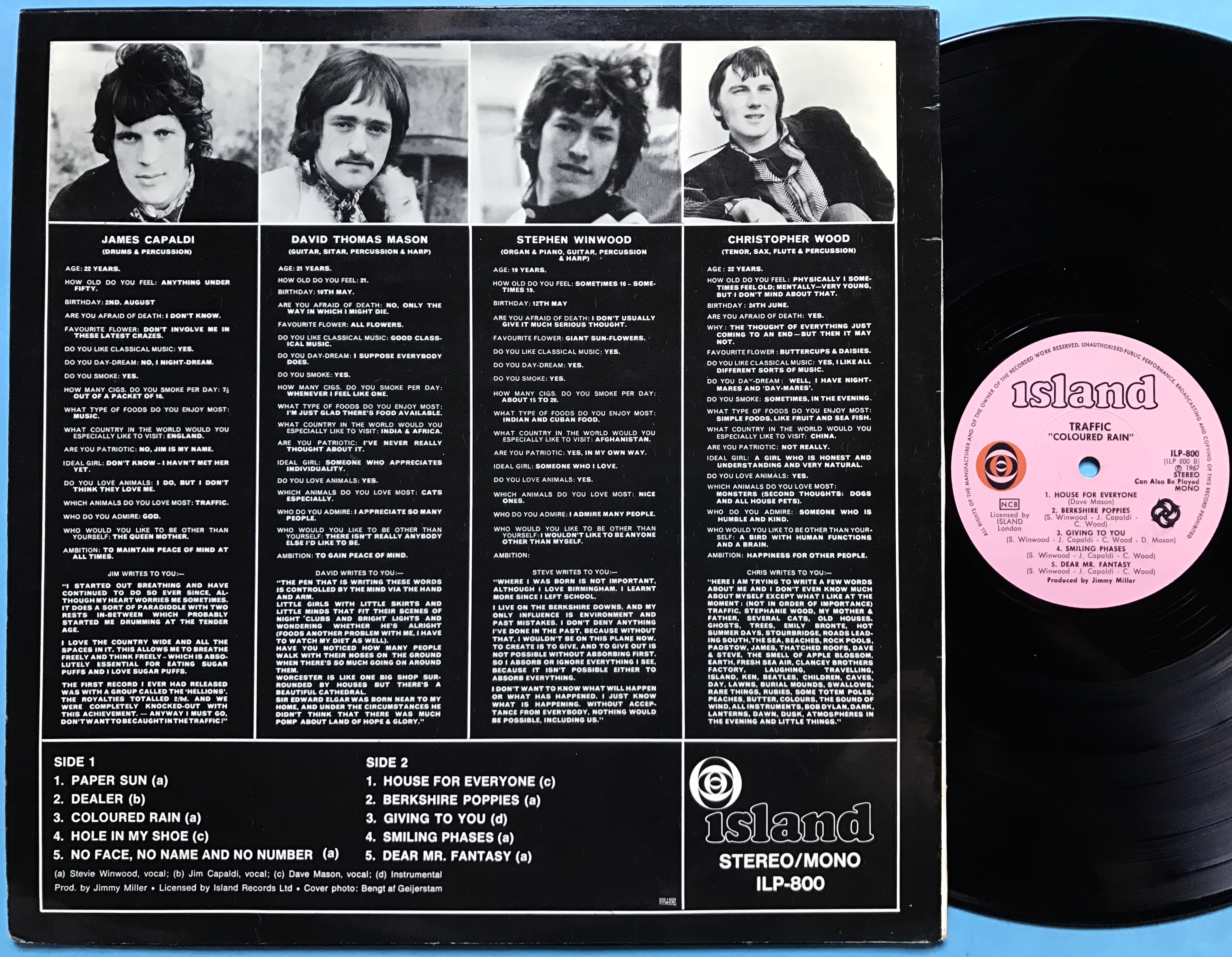 TRAFFIC - Coloured rain Swe ONLY 1967 LP - 2
