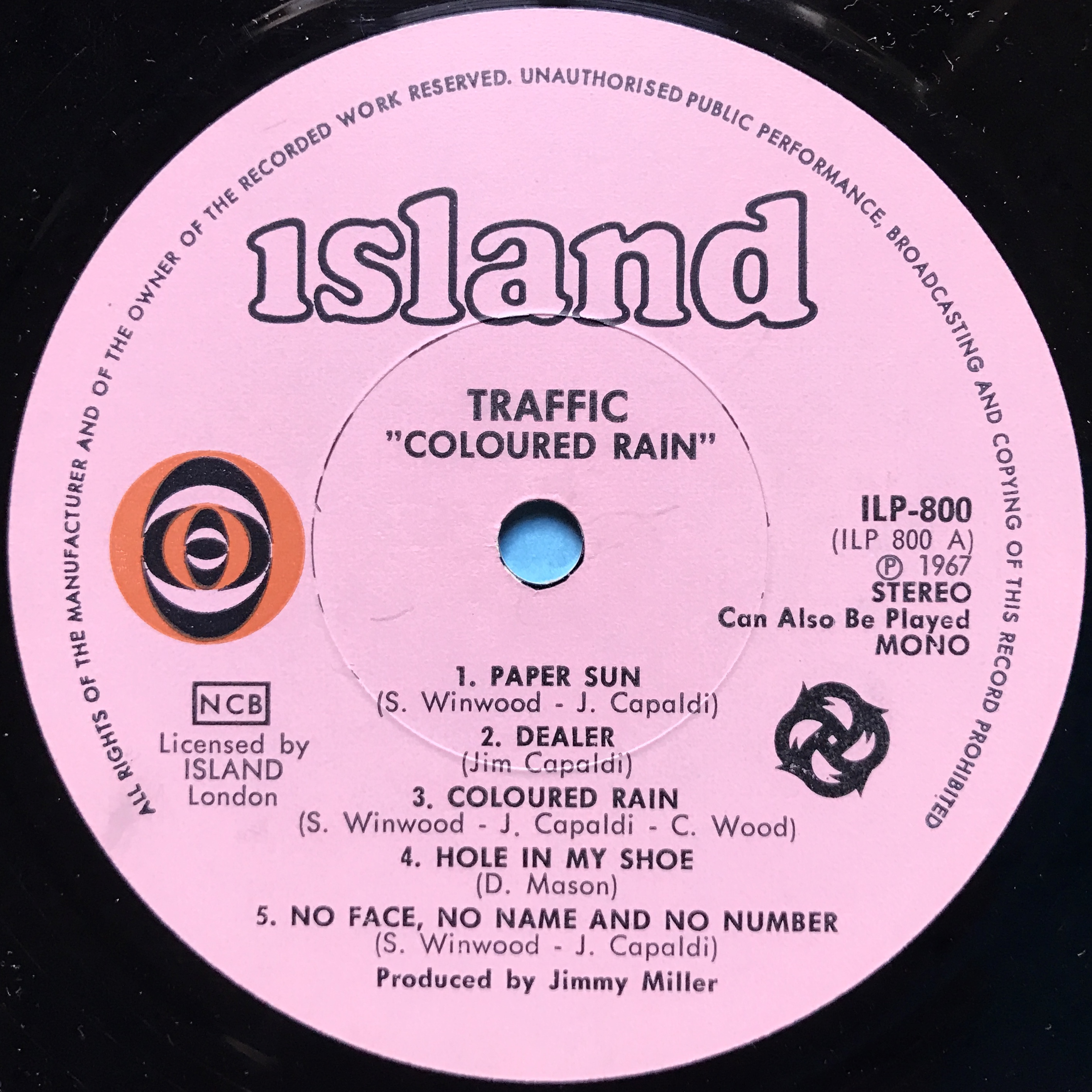 TRAFFIC - Coloured rain Swe ONLY 1967 LP - 3