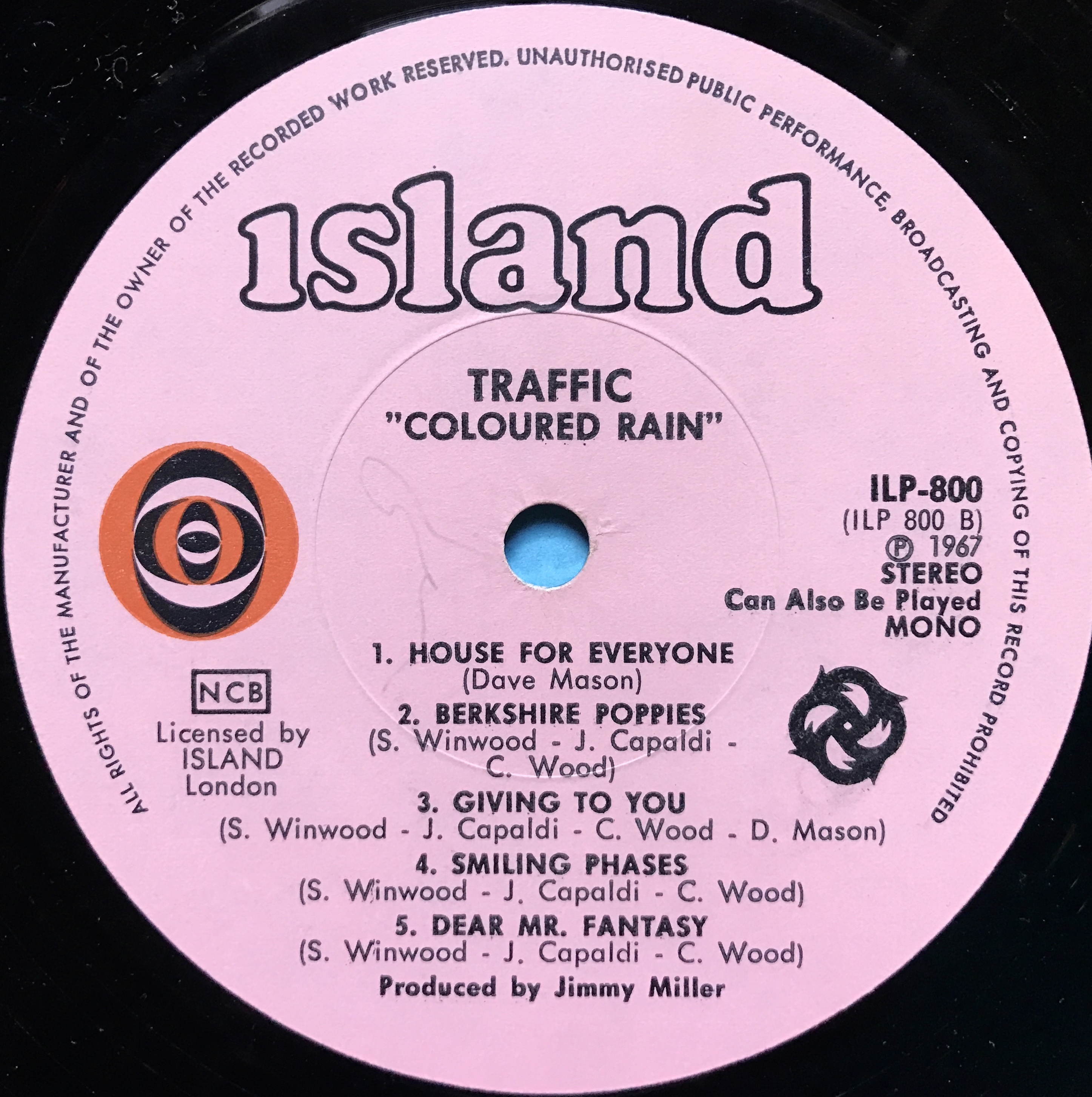 TRAFFIC - Coloured rain Swe ONLY 1967 LP - 4