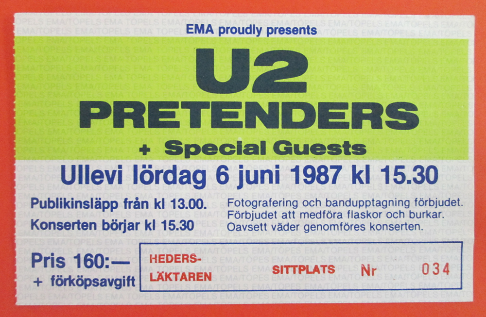 U 2 - Gothenburg 1987 - THE PRETENDERS