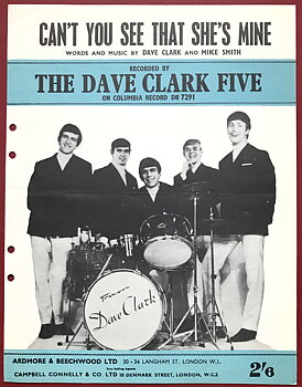 DAVE CLARK FIVE - Can´t you see that..  US Sheet music 1965