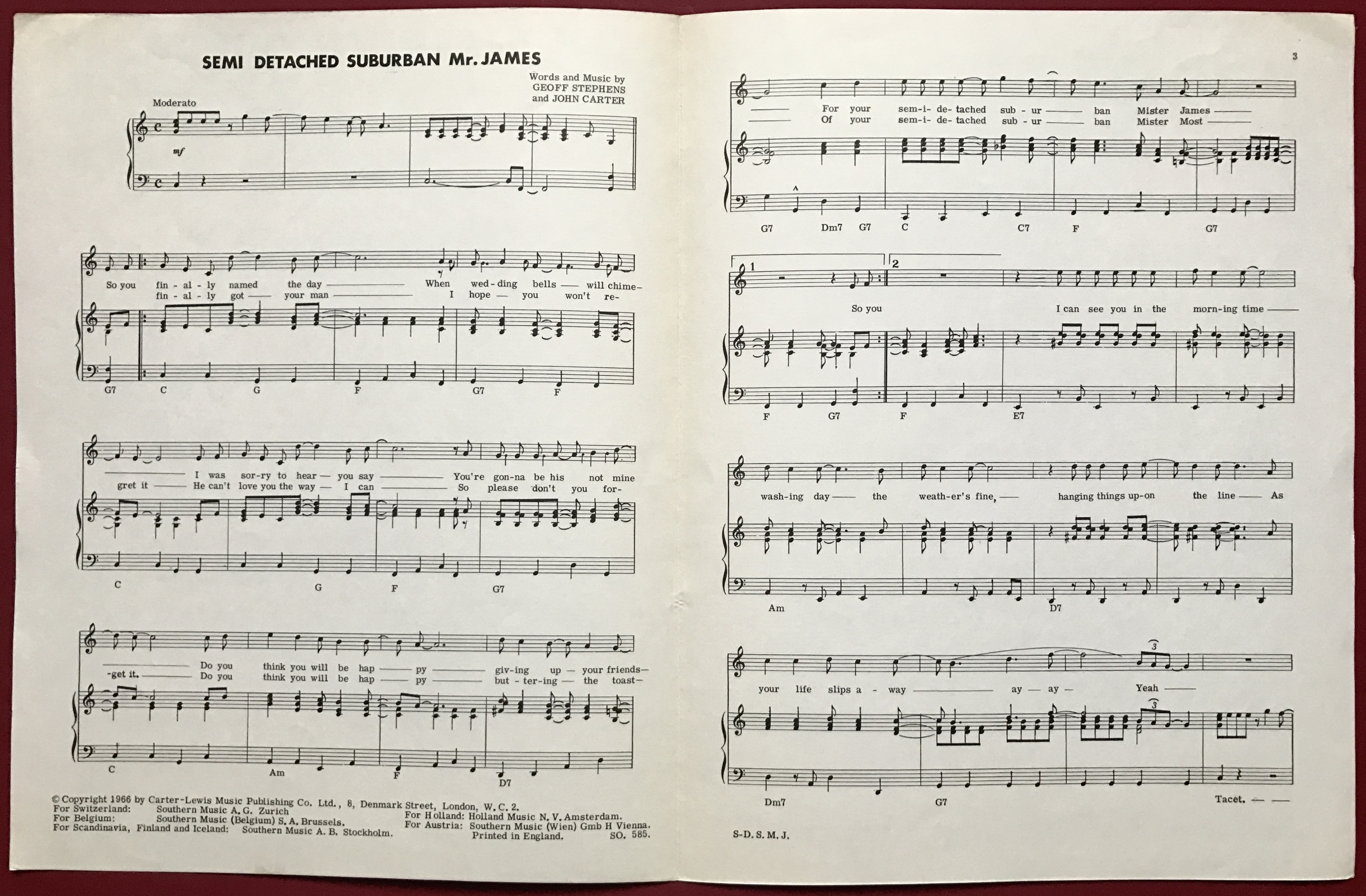 MANFRED MANN - Semi-detached suburban Mr. James Nothäfte 1966 - 2