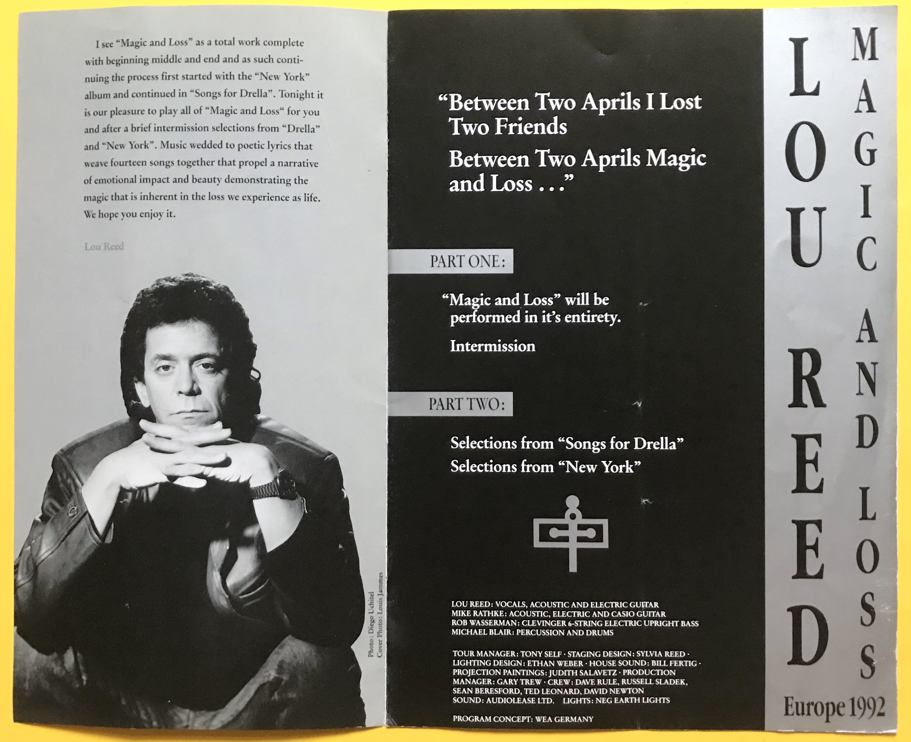 LOU REED - Europe Tour program 1992 - 3