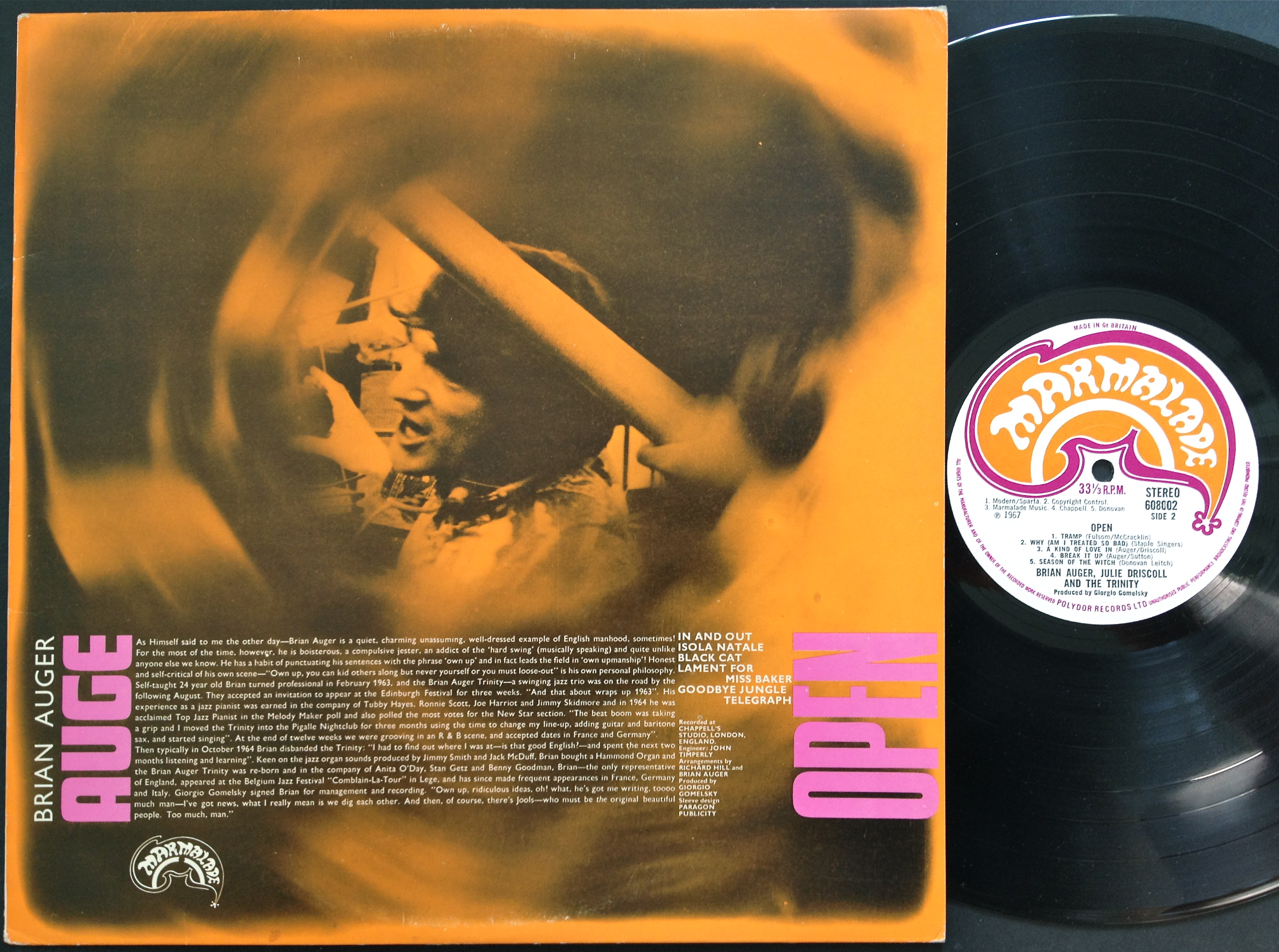 BRIAN AUGER, JULIE DRISCOLL & TRINITY - Open UK-orig LP 1967 - 2