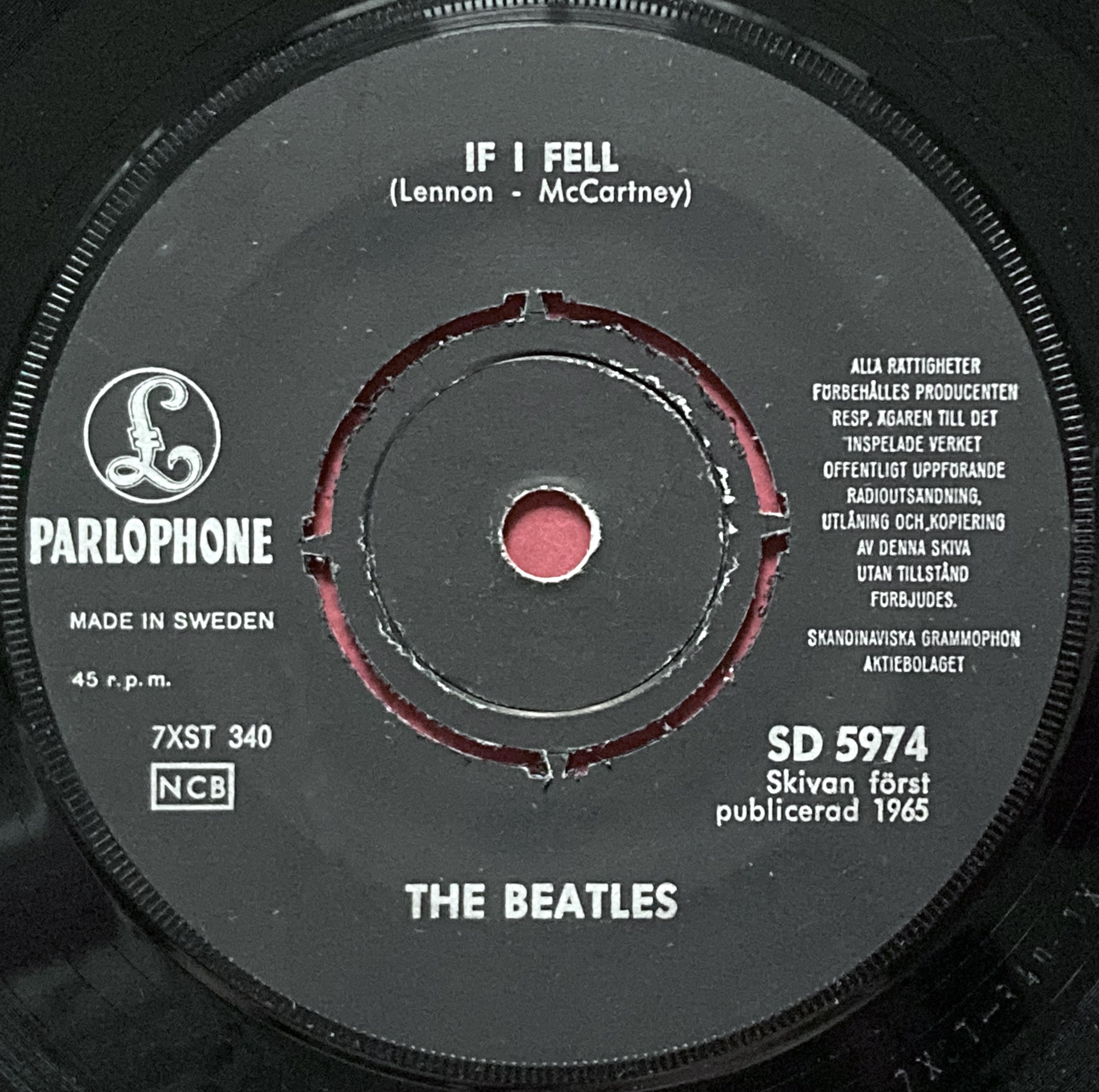 BEATLES - Rock and roll music 7" Ljus lila Swe PS 1965 - 4