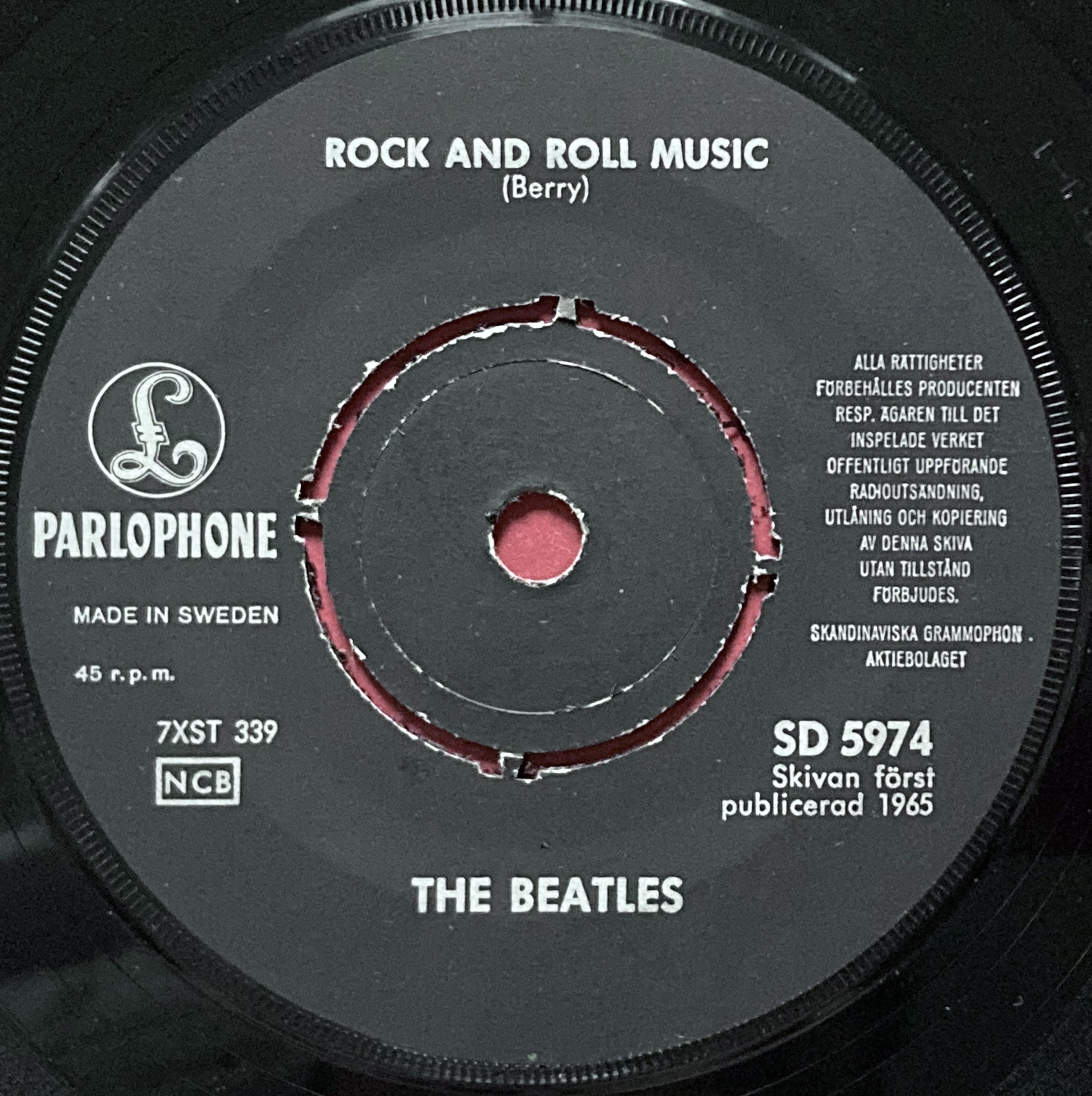 BEATLES - Rock and roll music 7" Ljus lila Swe PS 1965 - 3