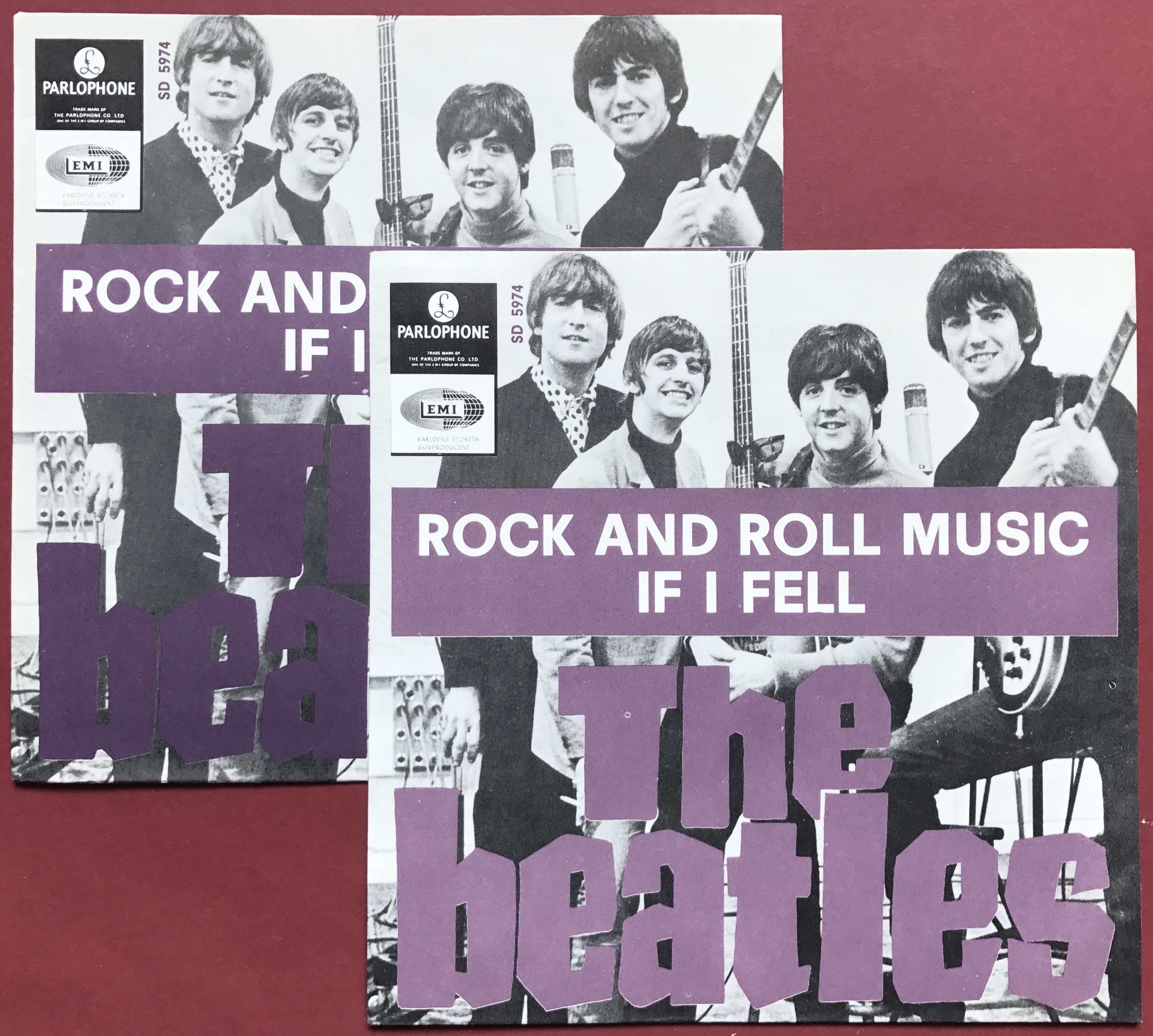 BEATLES - Rock and roll music 7" Ljus lila Swe PS 1965 - 5