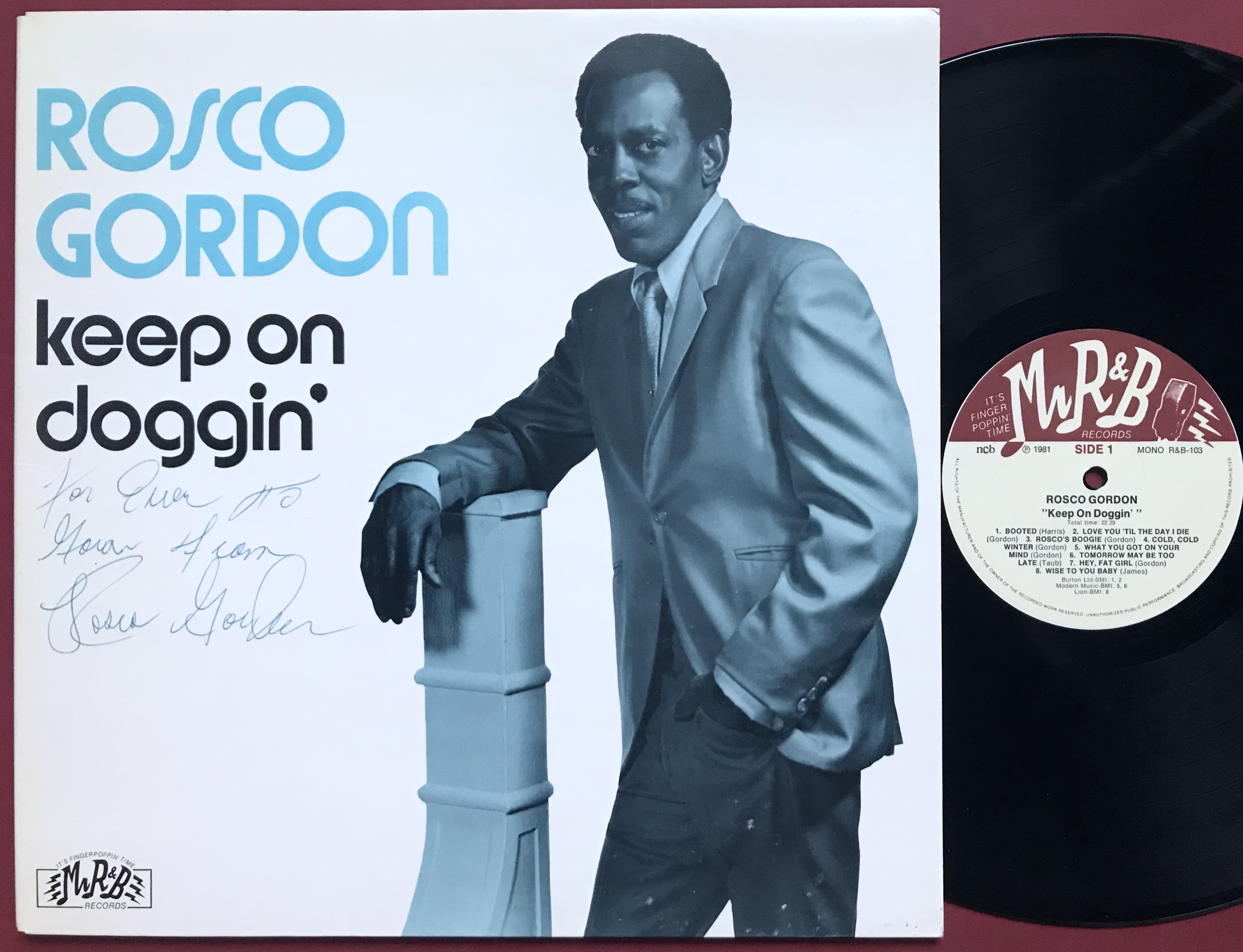 ROSCO GORDON - Keep on doggin´ SIGNED LP 1981 - 4