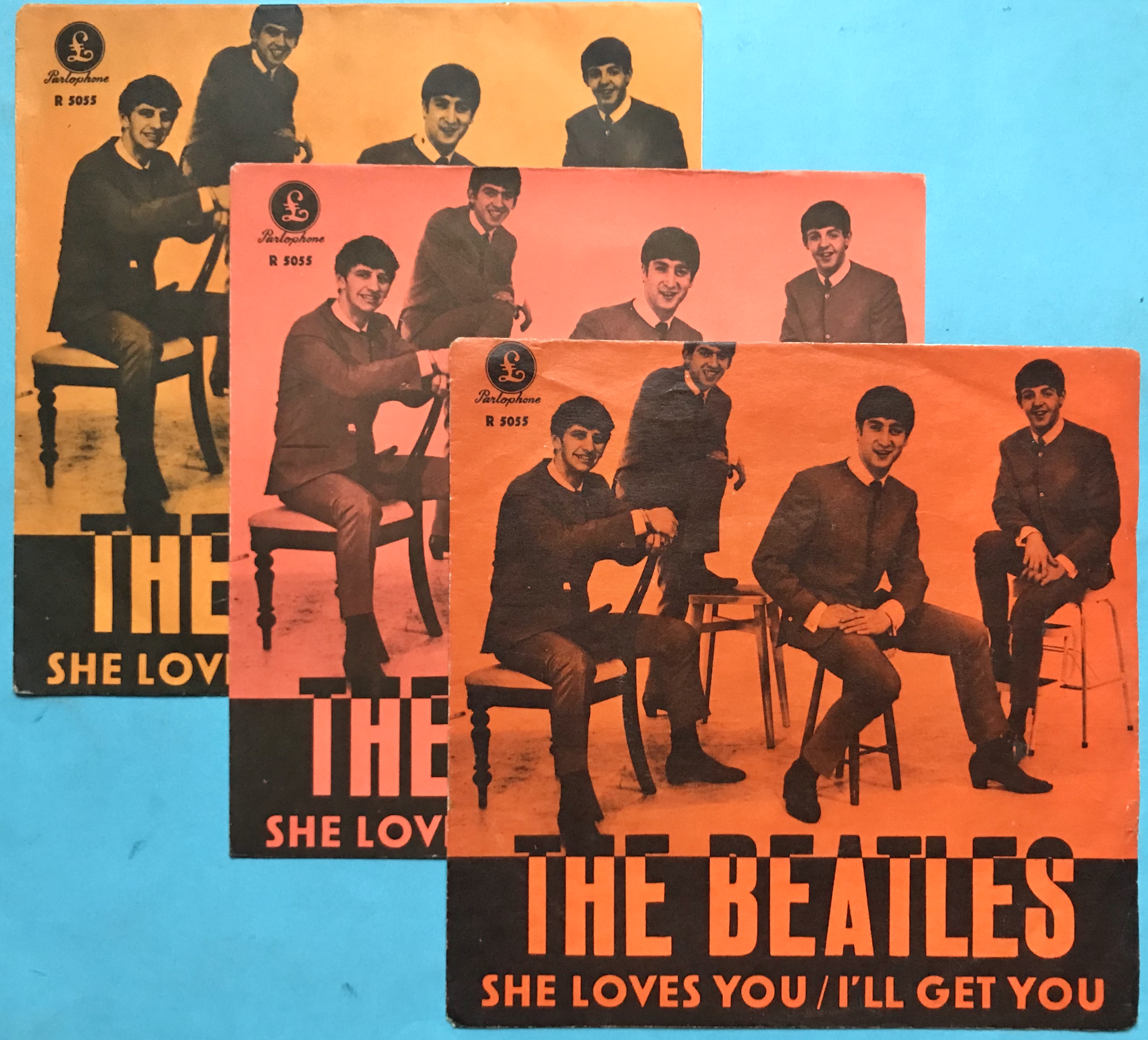 BEATLES - She loves you 7" LARGE center Swe PS 1963 - 5