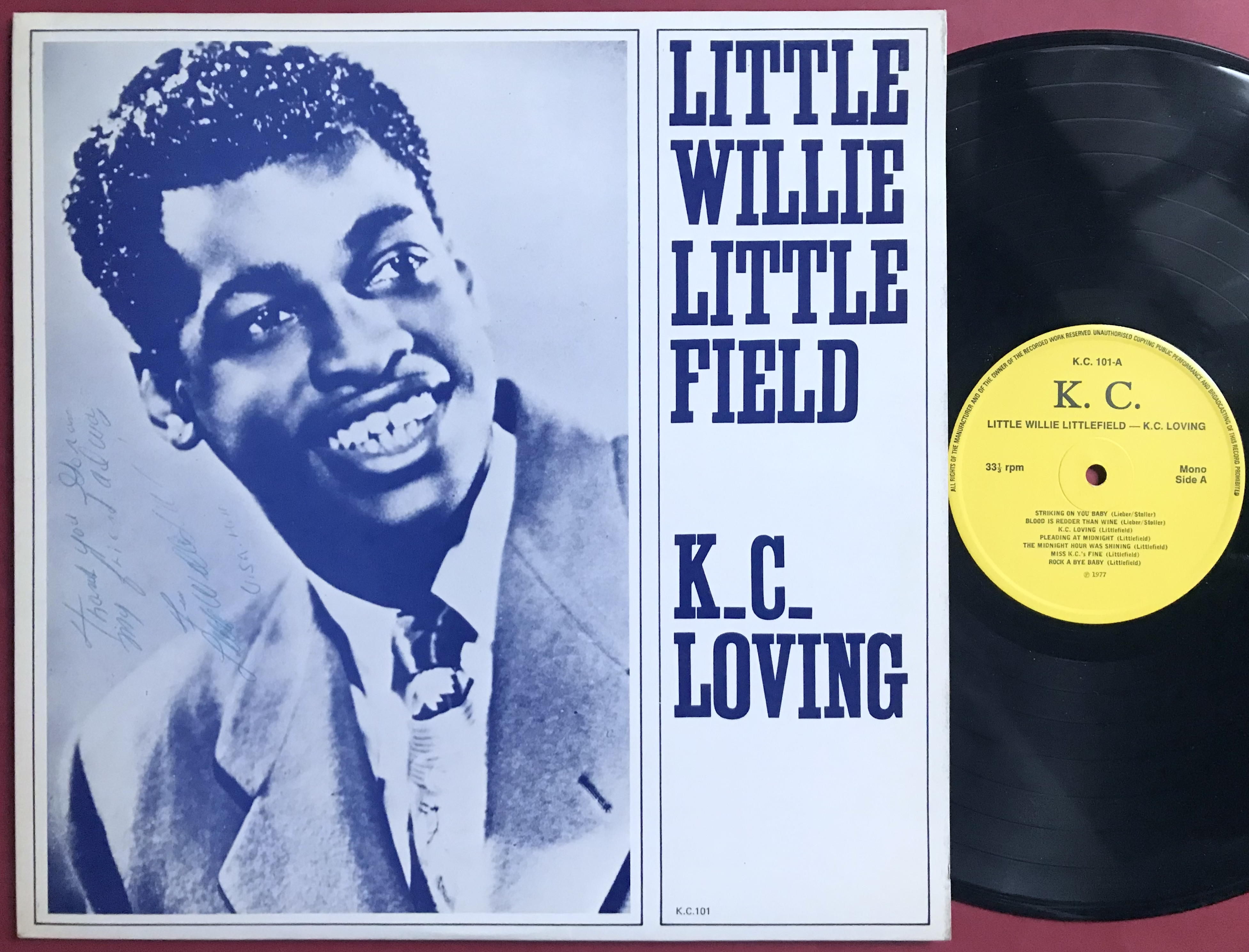 LITTLE WILLIE LITTLEFIELD - K.C. Loving SIGNERAD LP 1977 - 4