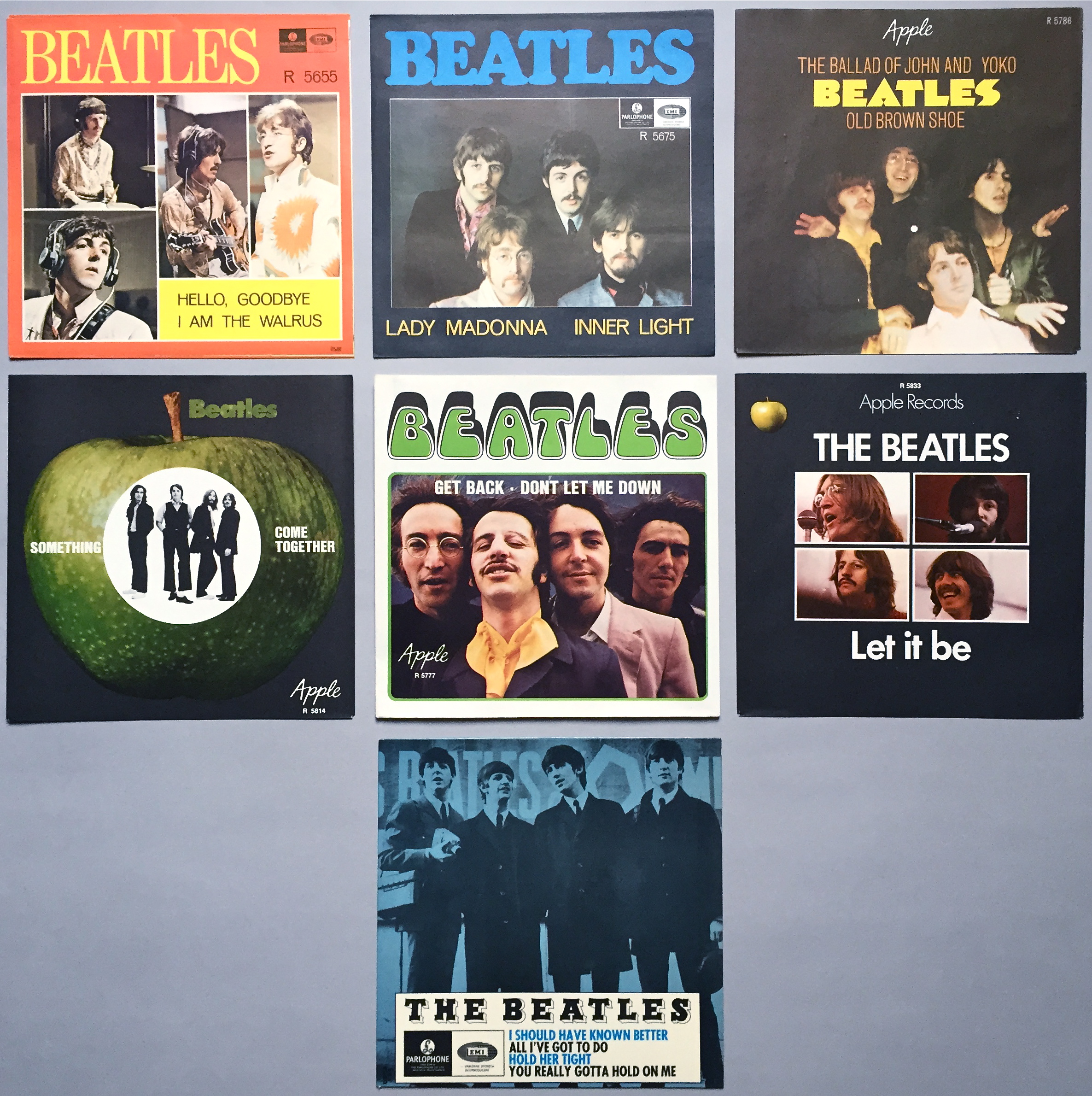 * BEATLES - Swedish sleeves 1965-70 SET of 19 / MINT-! - 2
