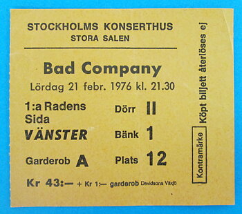 BAD COMPANY - Stockholm 1976