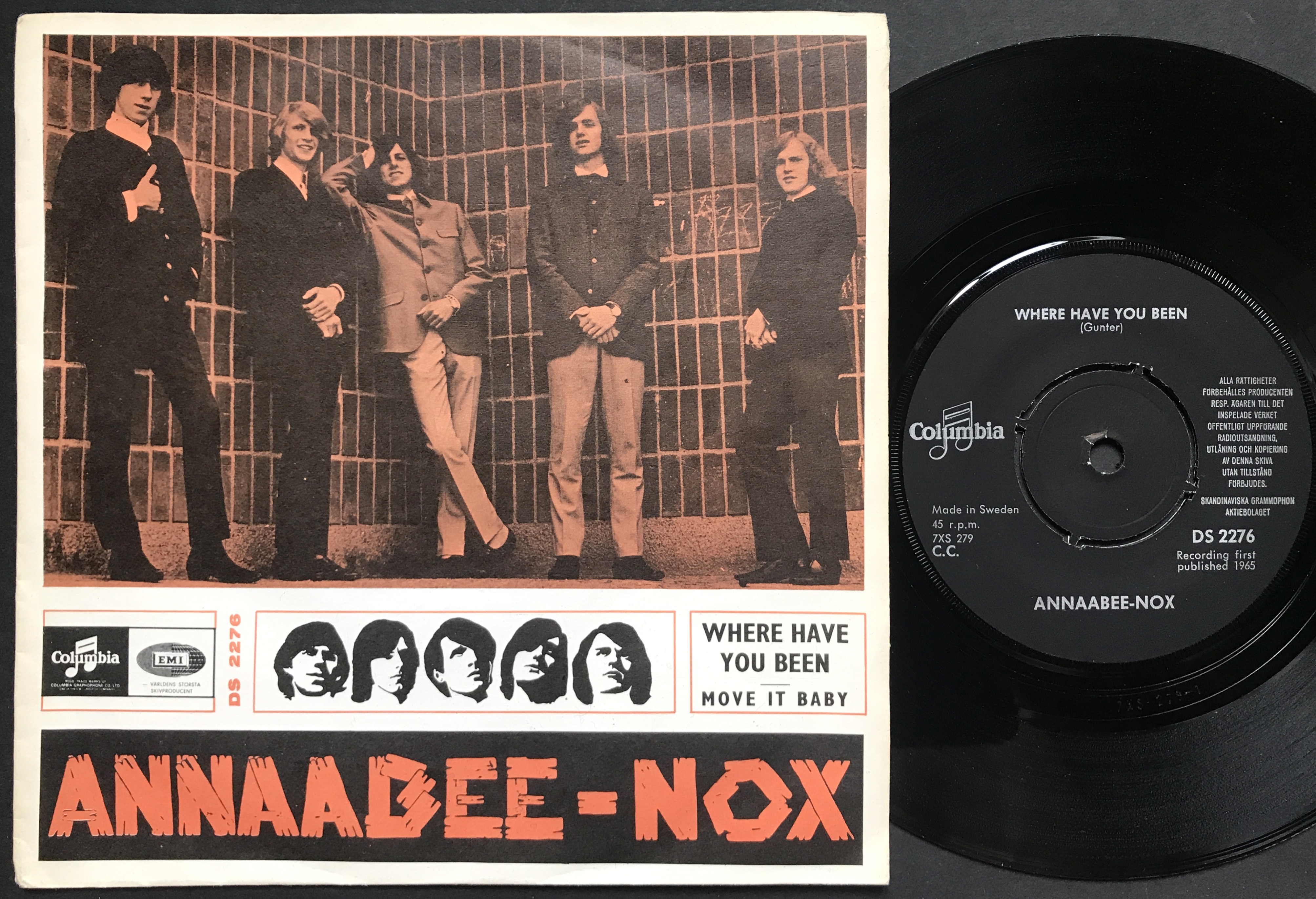 ANNAABEE-NOX - Where have you been / Move it baby  Swe PS 1965