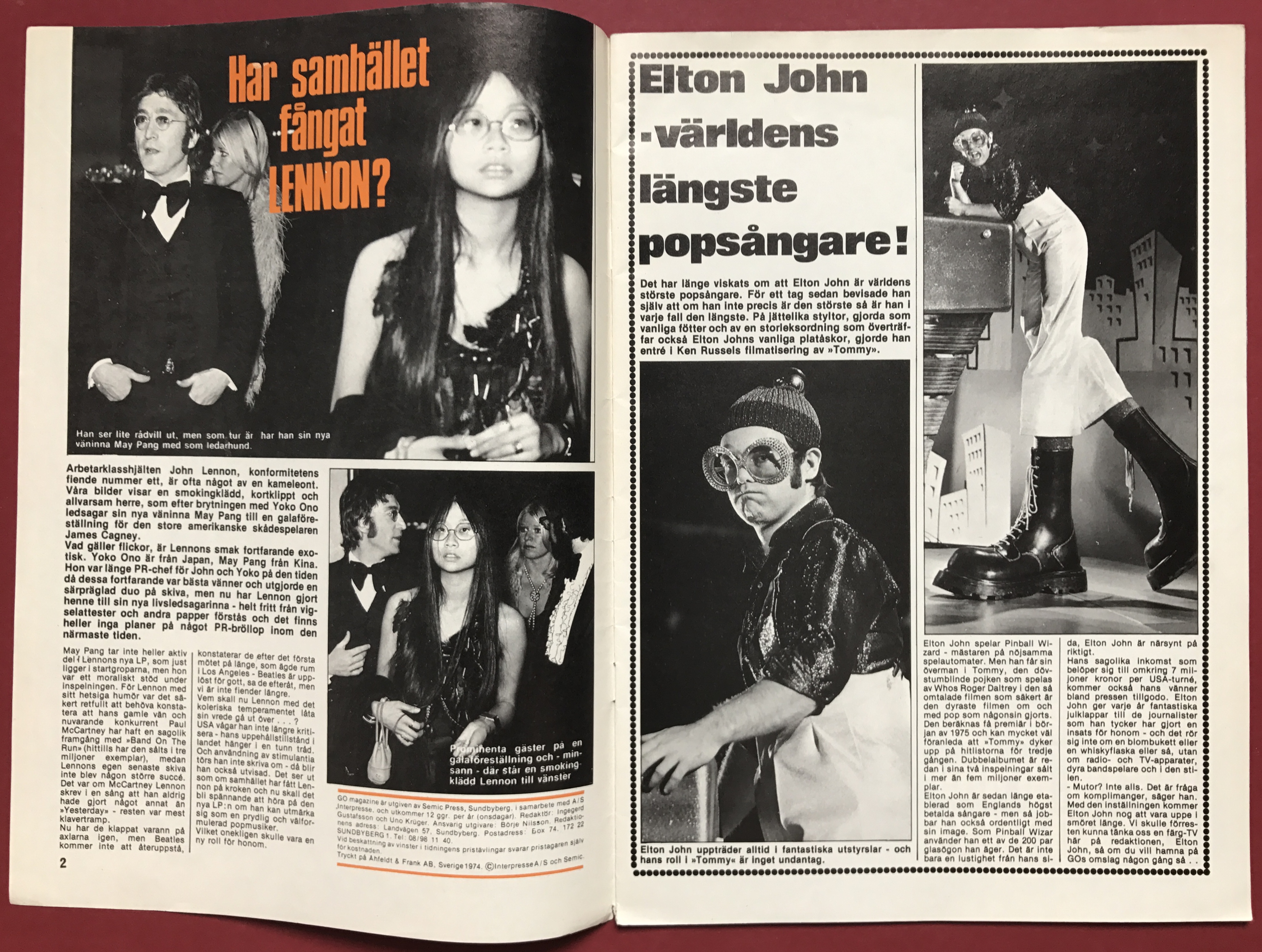 GO - Nr 1 1975 ELTON JOHN omslag + AFFISCH! - 3