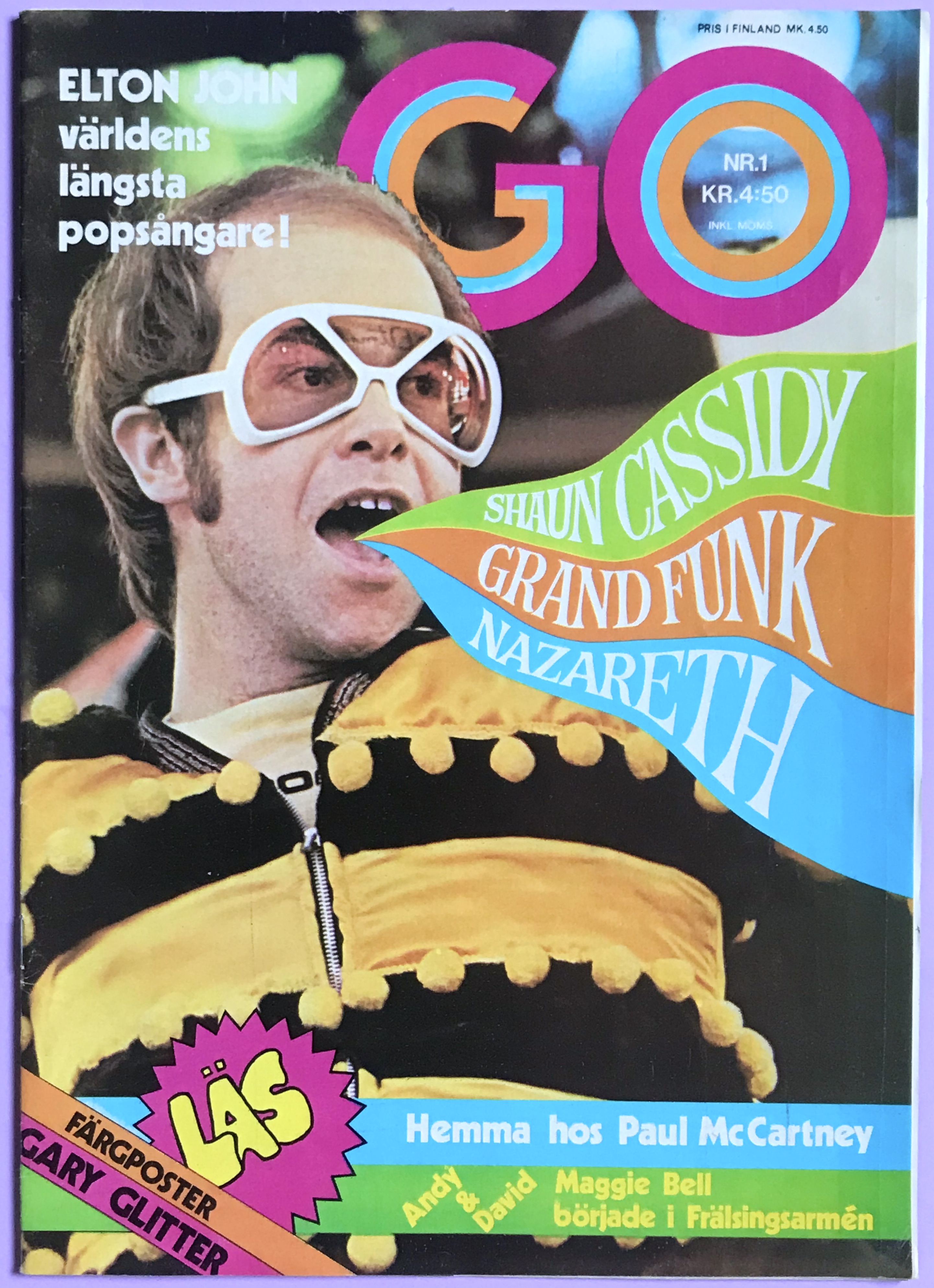 GO - Nr 1 1975 ELTON JOHN omslag + AFFISCH!
