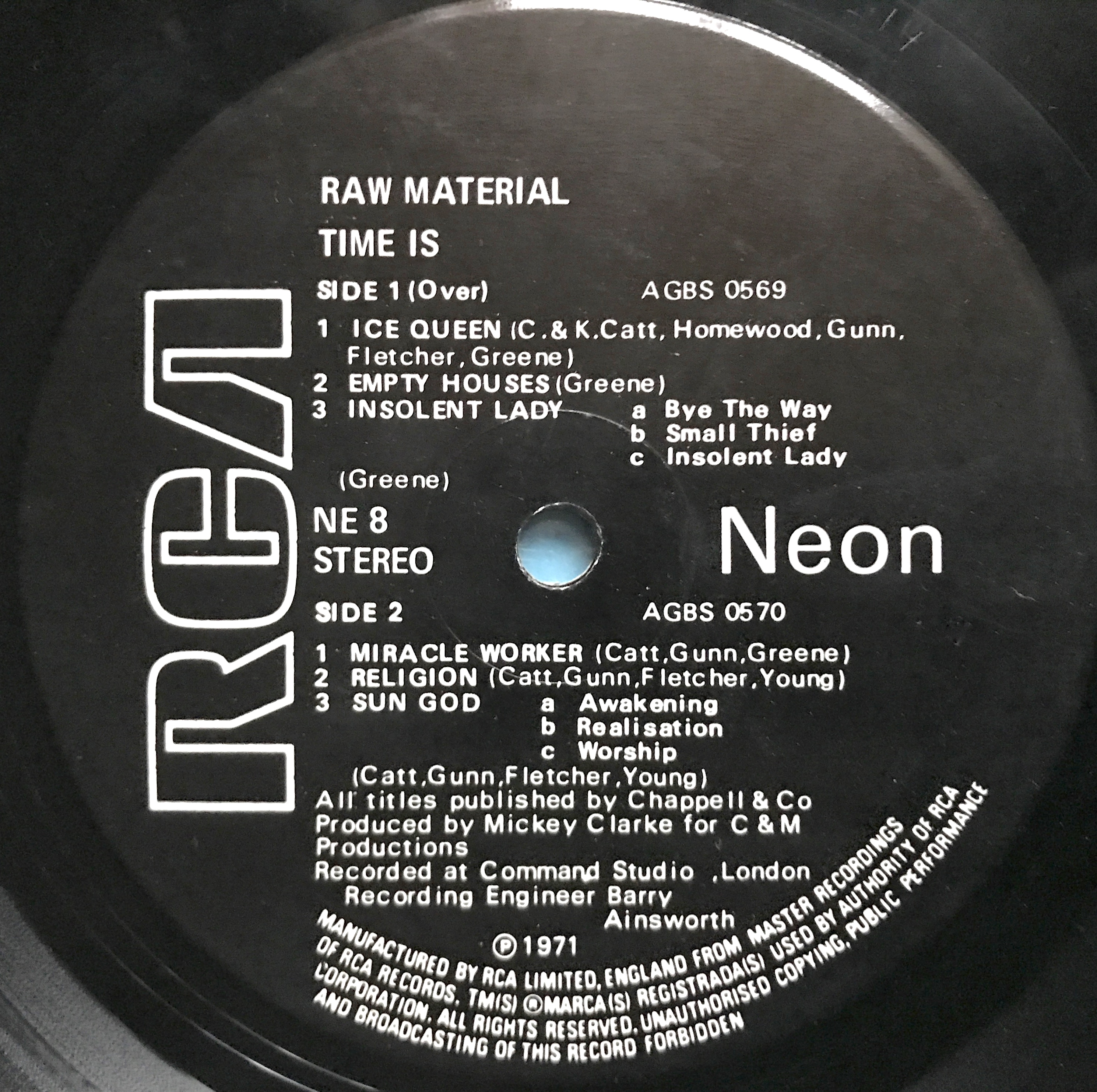 RAW MATERIAL - Time is UK-orig Neon LP 1971 - 4