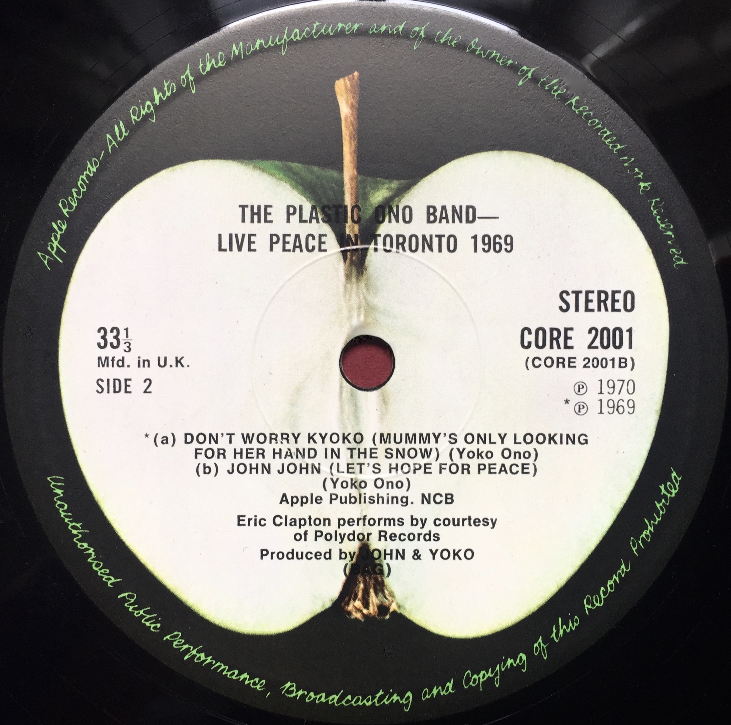 PLASTIC ONO BAND - Live peace in Toronto Med KALENDER UK-orig LP 1969 - 5