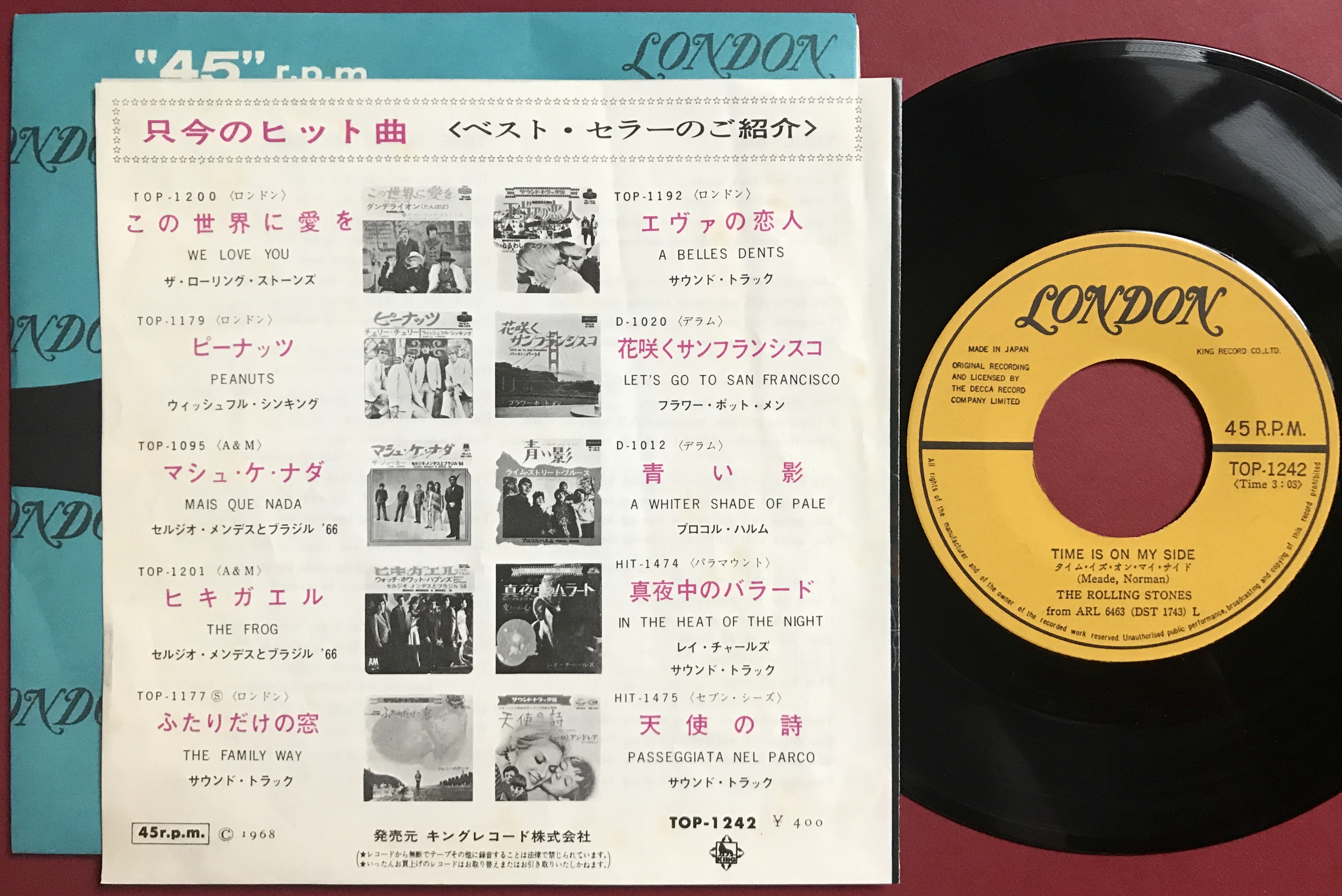 ROLLING STONES - The last time Japan PS 1968 - 2