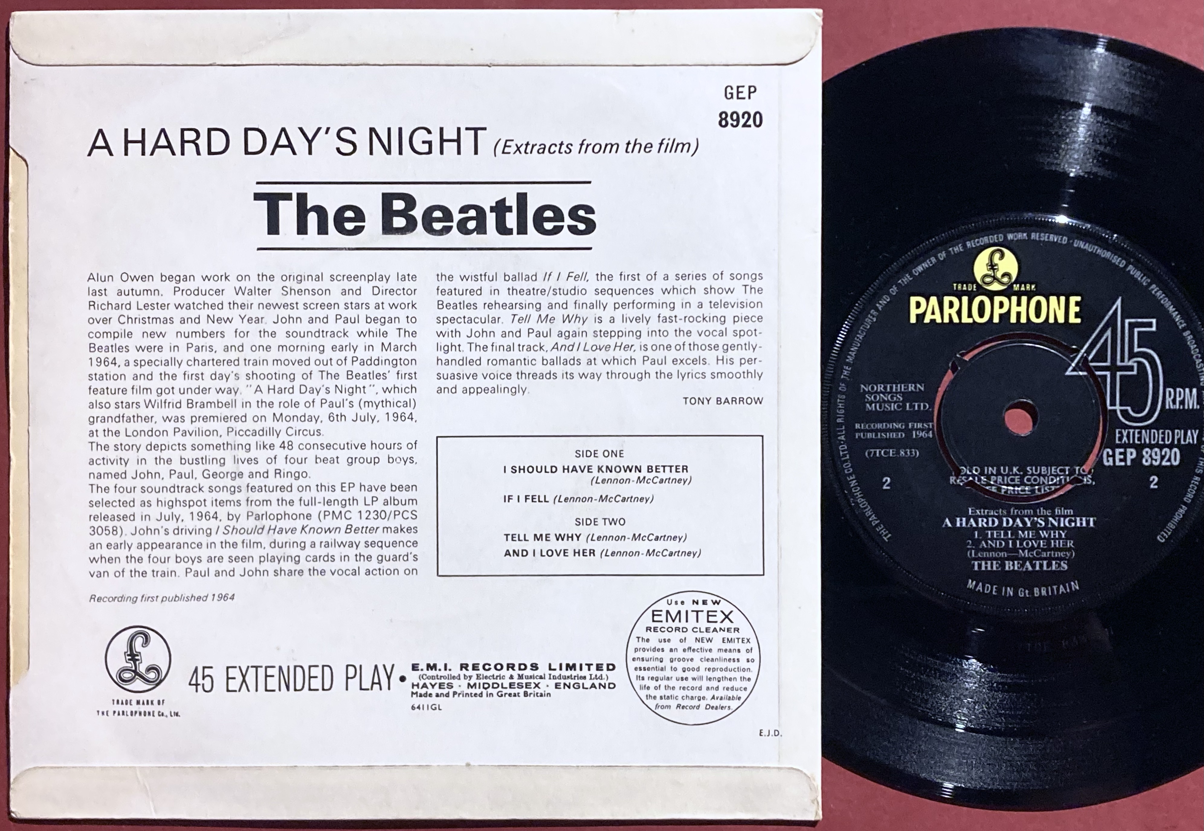 BEATLES - A hard day´s night UK-orig EP 1964 - 2