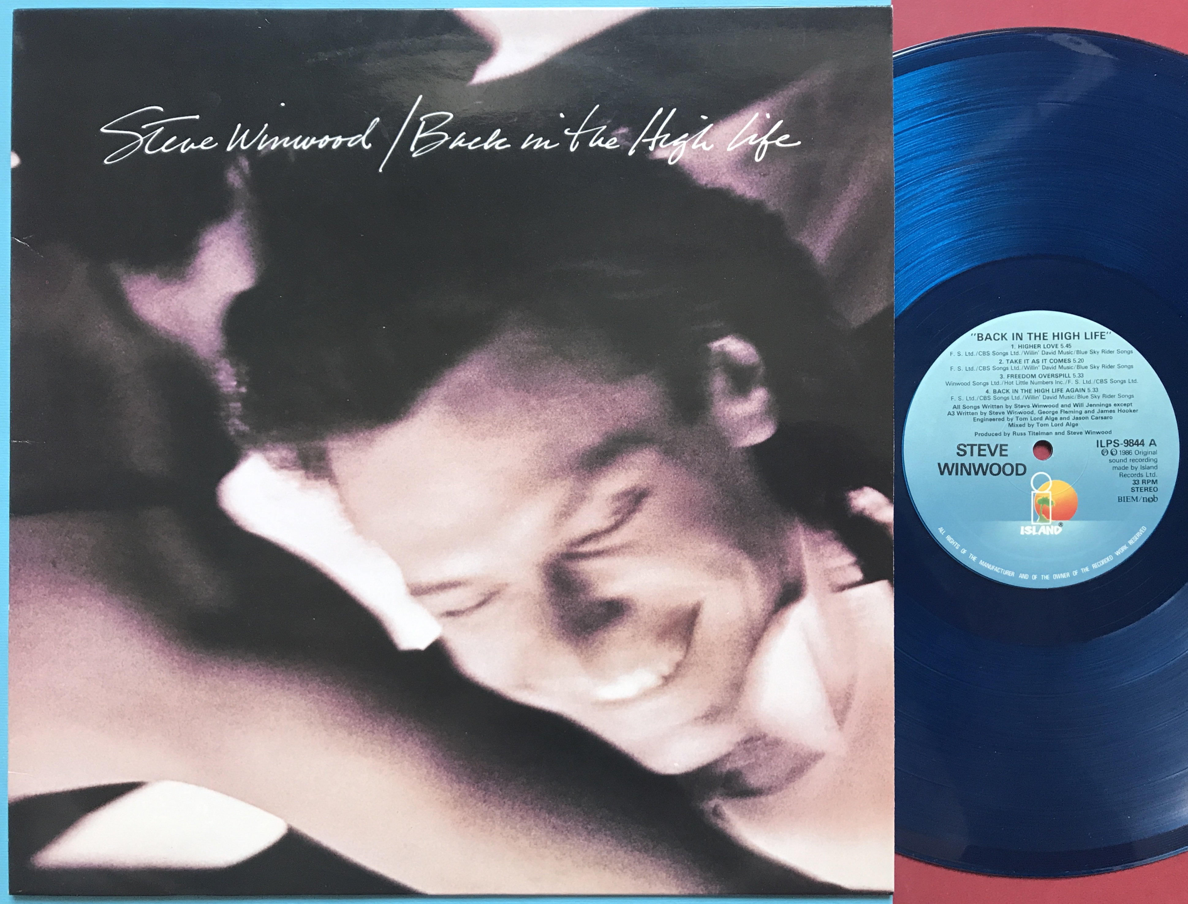 TRAFFIC / STEVIE WINWOOD - Back in the High life - ULTRA-RARE BLUE Vinyl LP 1986! 