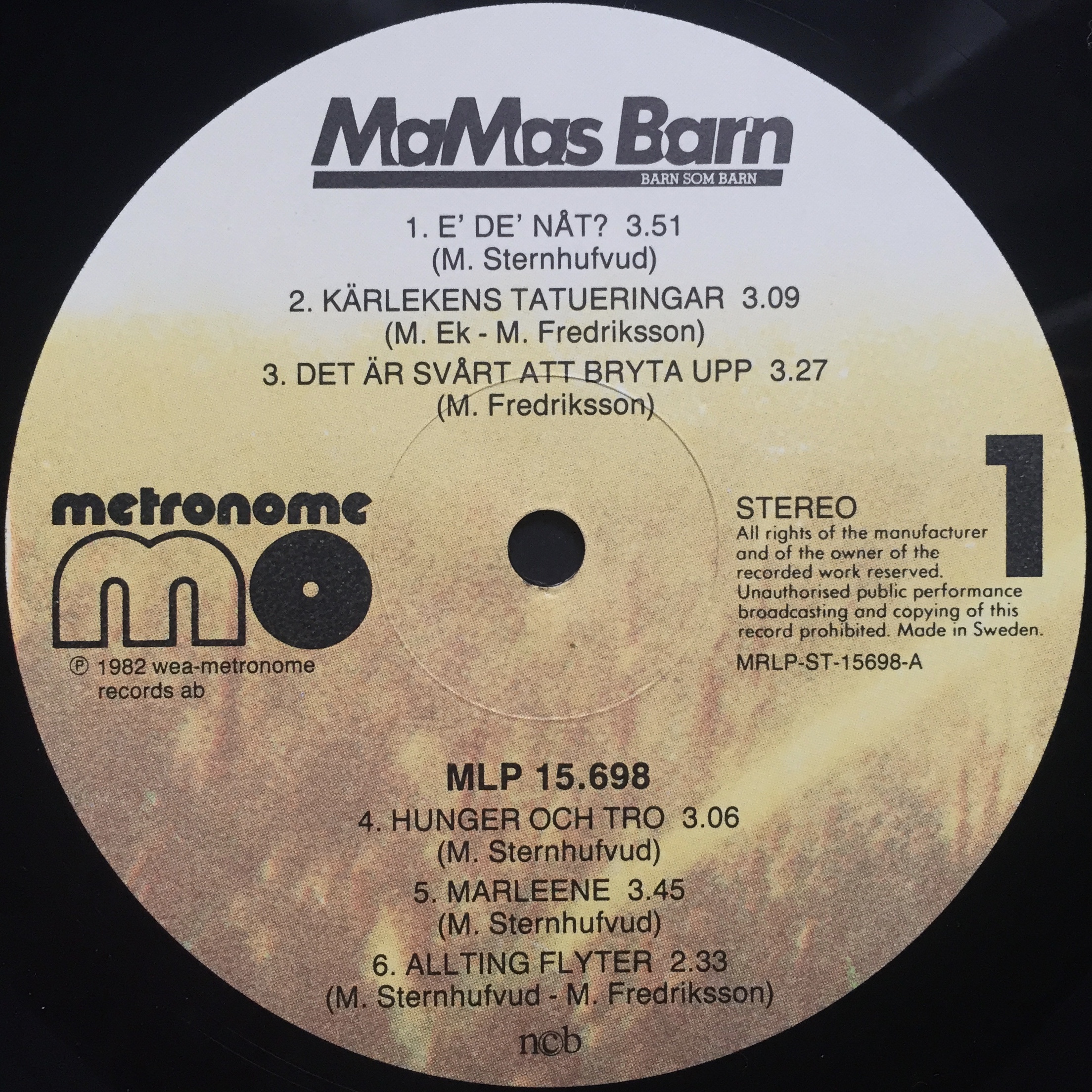 MAMAS BARN - Barn som barn Swe-orig LP 1982 + PROMO flyer - 3