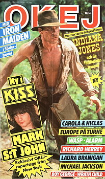 OKEJ Nr 14  - HARRISON FORD, MARK ST JOHN (KISS) Löpsedel (1984) 