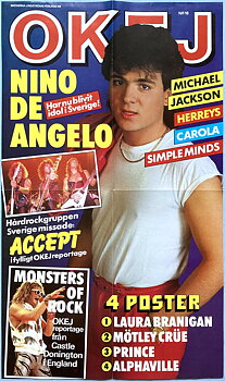 OKEJ Nr 18  - NINO DE ANGELO, ACCEPT Löpsedel (1984) 