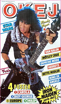 OKEJ Nr 20 - RANDY PIPER (WASP) Löpsedel (1984) 
