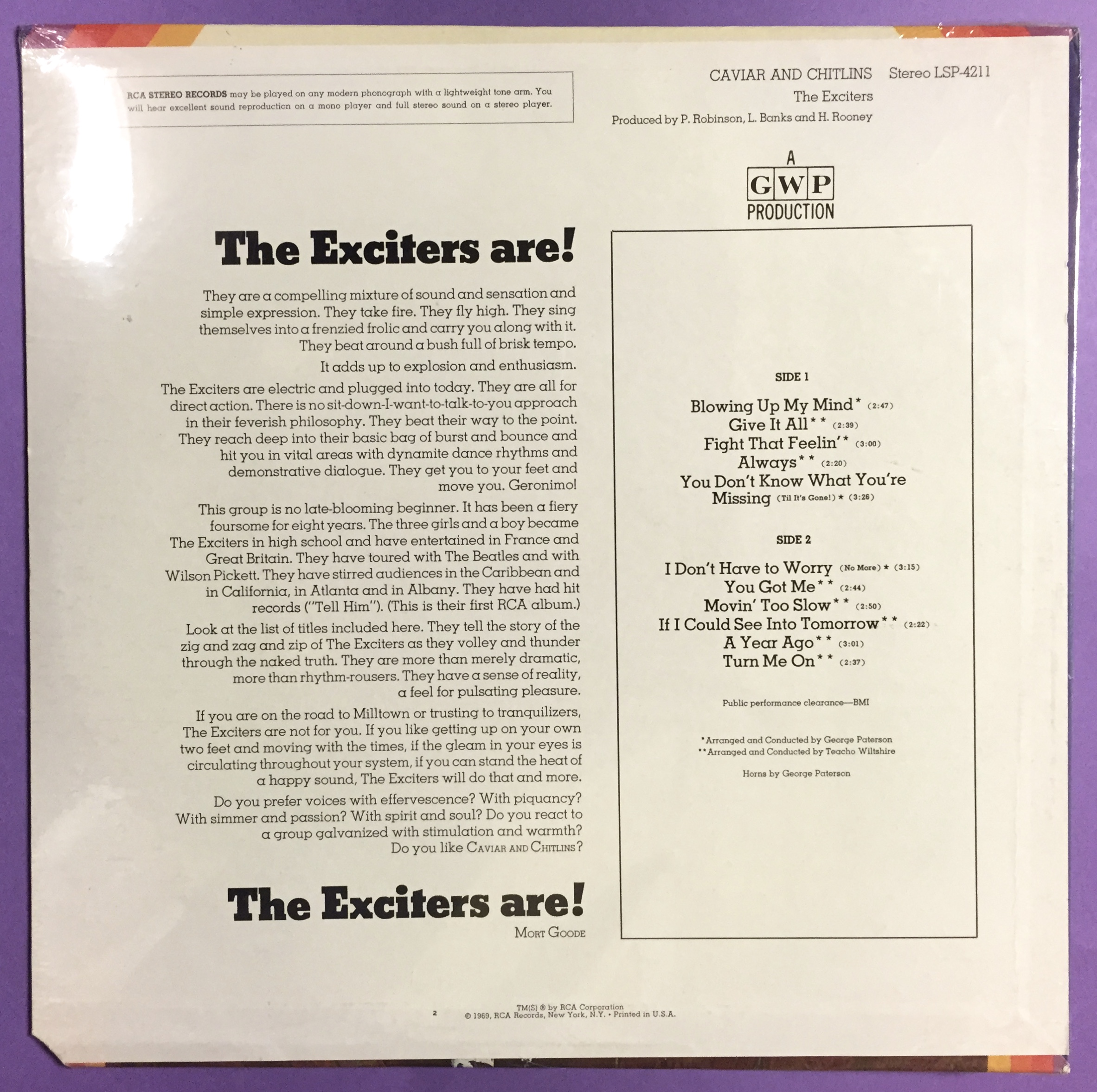 EXCITERS - Caviar & chitlins US-orig LP 1969 STILL SEALED! - 2