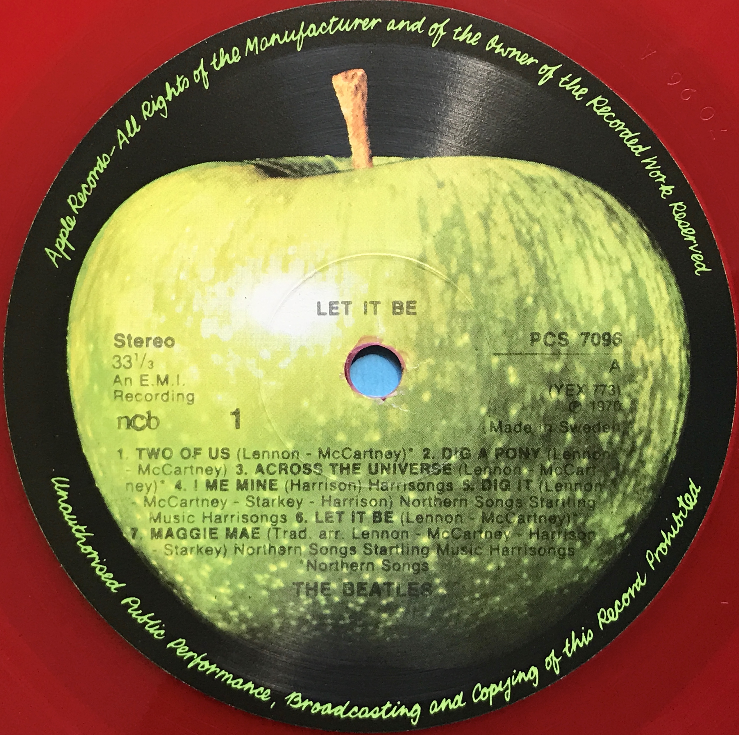 BEATLES - Let it be Swe-orig RED vinyl LP 1978 - 4