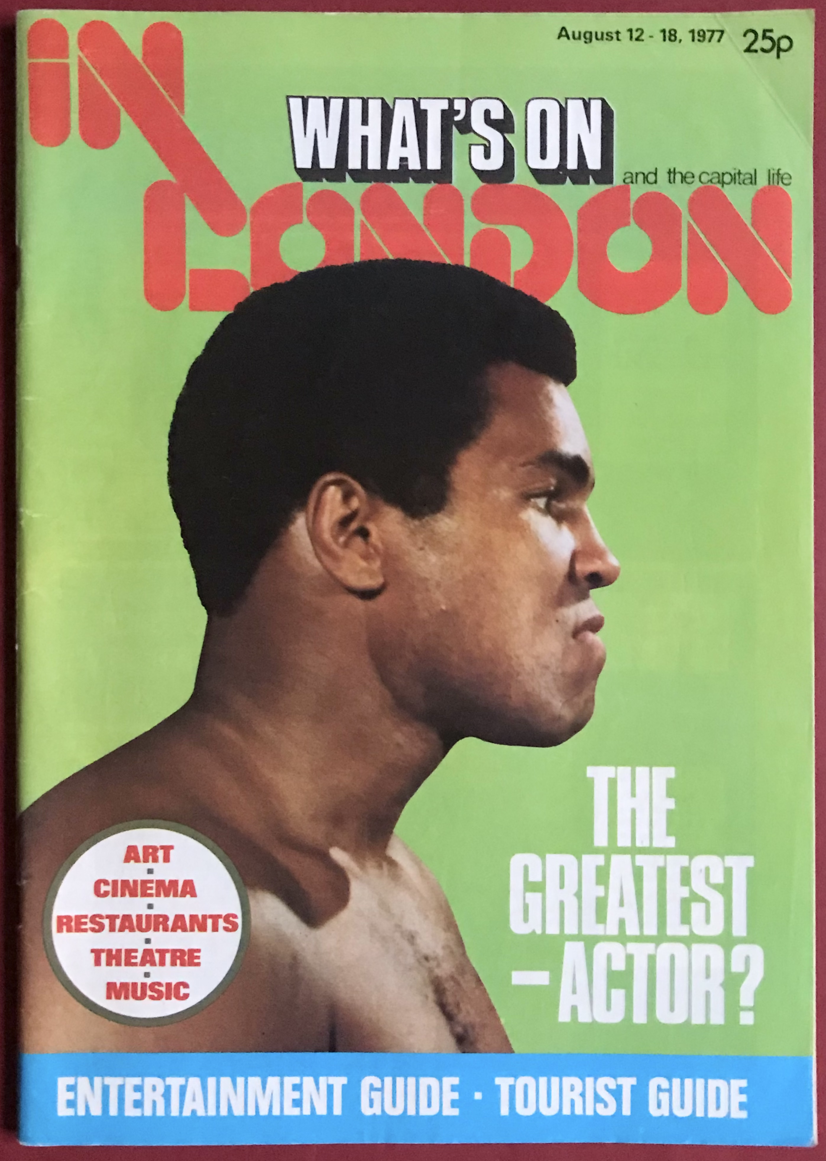 WHAT´S ON in LONDON - 12 Aug 1977 MUHAMMED ALI omslag