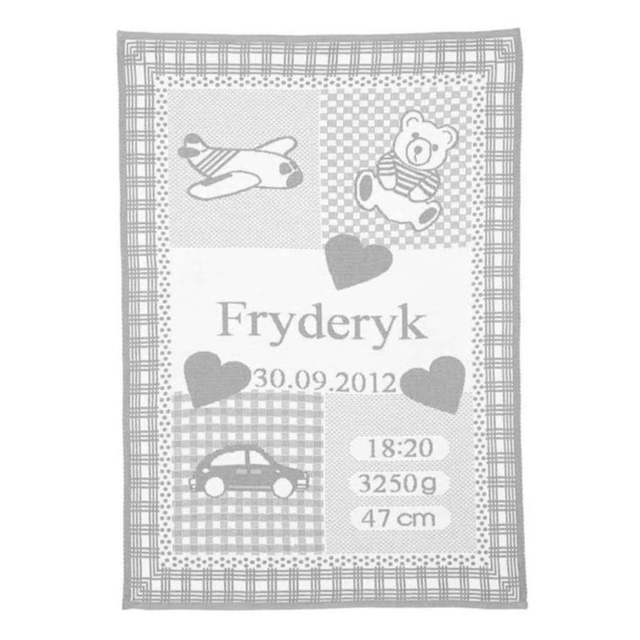 Personlig baby pledd "Grå" - 3