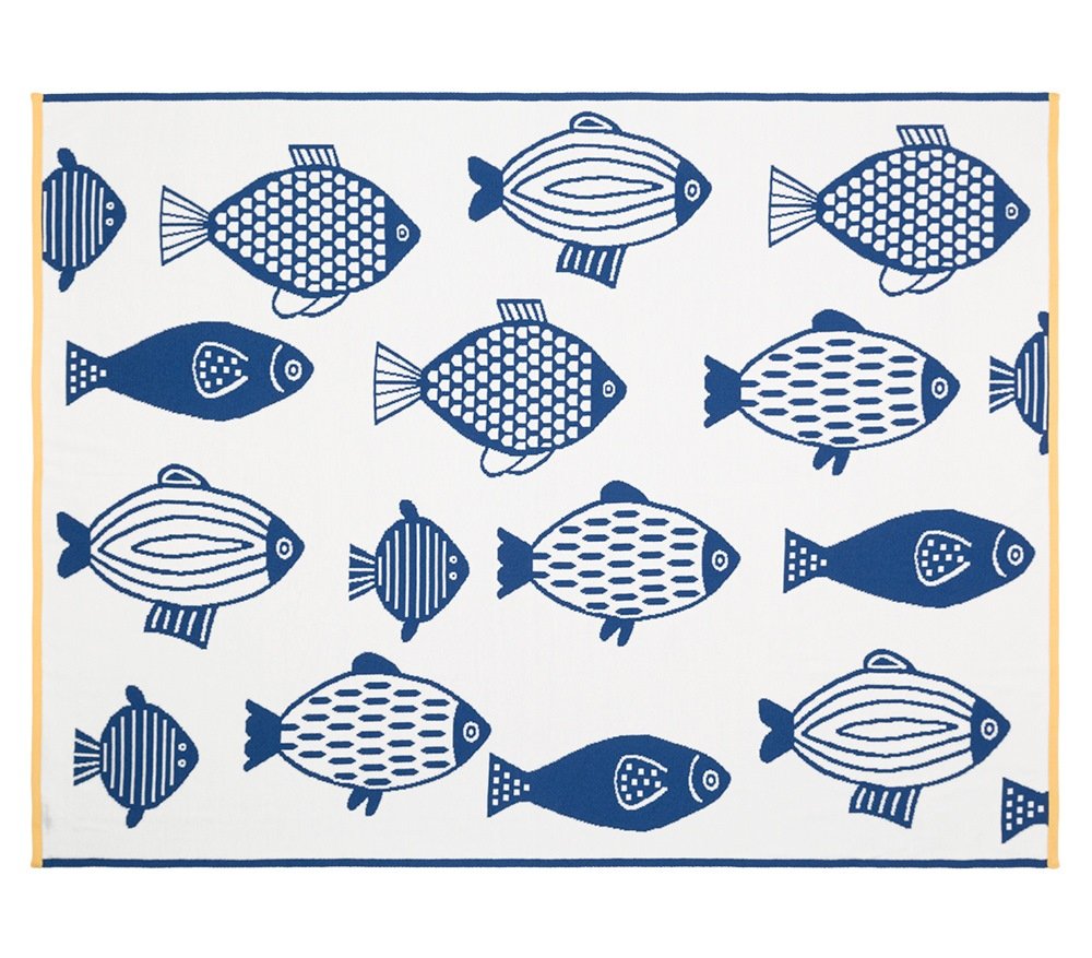 Ekologisk bomullsfilt, 100 x 135 cm. FISK  - 4