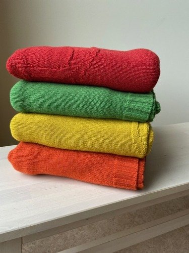 Filt 100% merino lammull "orange" Teddy för barn - 13
