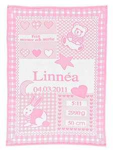 Personalisert babyteppe med barnets navn. Farge: rosa - 4