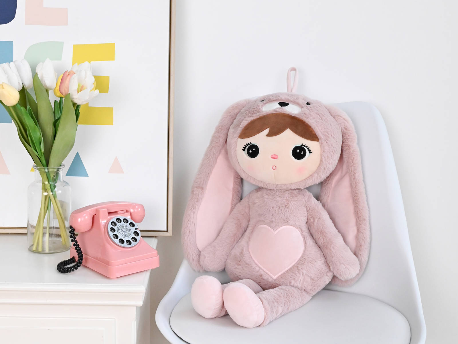 Pink Rabbit 70 cm- doll with the child's name  - 15