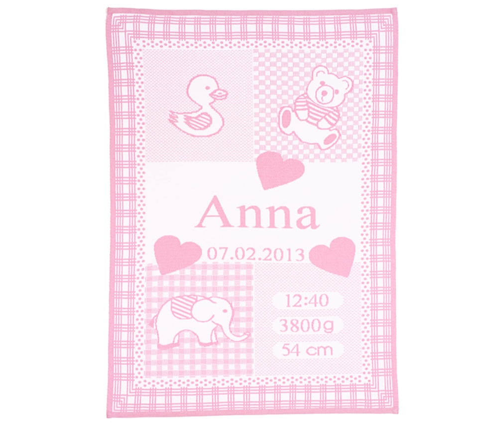 Personlig babyteppe med babyens navn og andunge  - 3