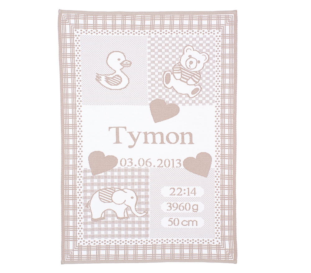 Personlig babyteppe med babyens navn og andunge  - 6