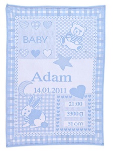 Personlig babyteppe med babyens navn og kanin - 6