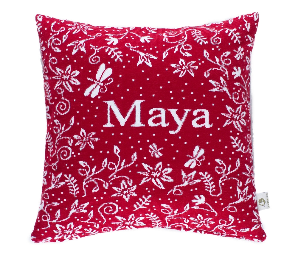 Pillowcase with baby's name and flowers. Light blue - 2