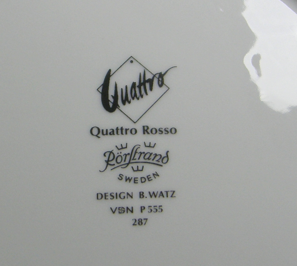 Kaffekoppar och fat, 2 st, Quattro Rosso, BW - 2