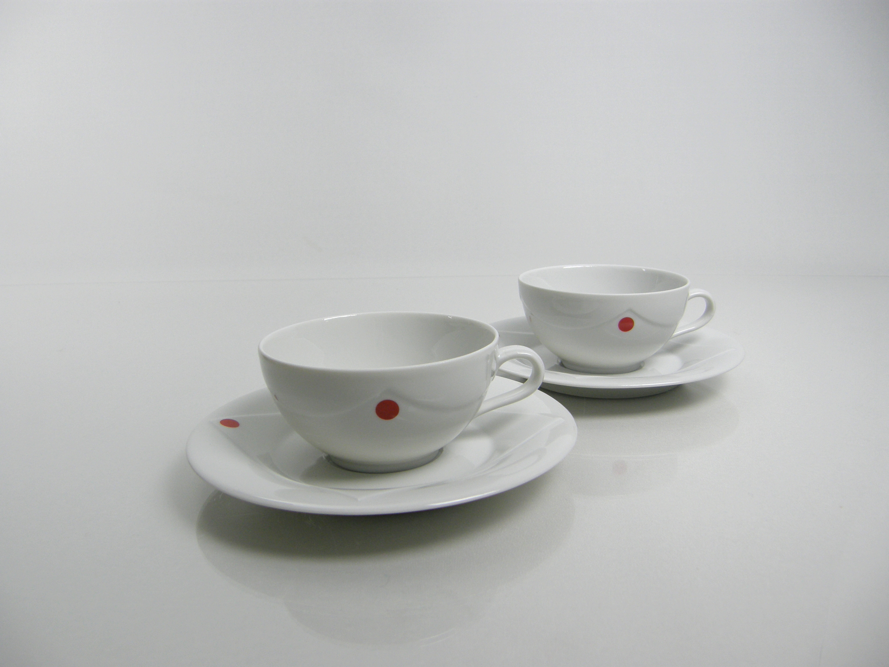 Kaffekoppar och fat, 2 st, Quattro Rosso, BW