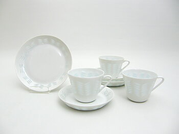 Kaffekoppar, fat+assietter, 2 st+1st, Oksa, risporslin, HKF