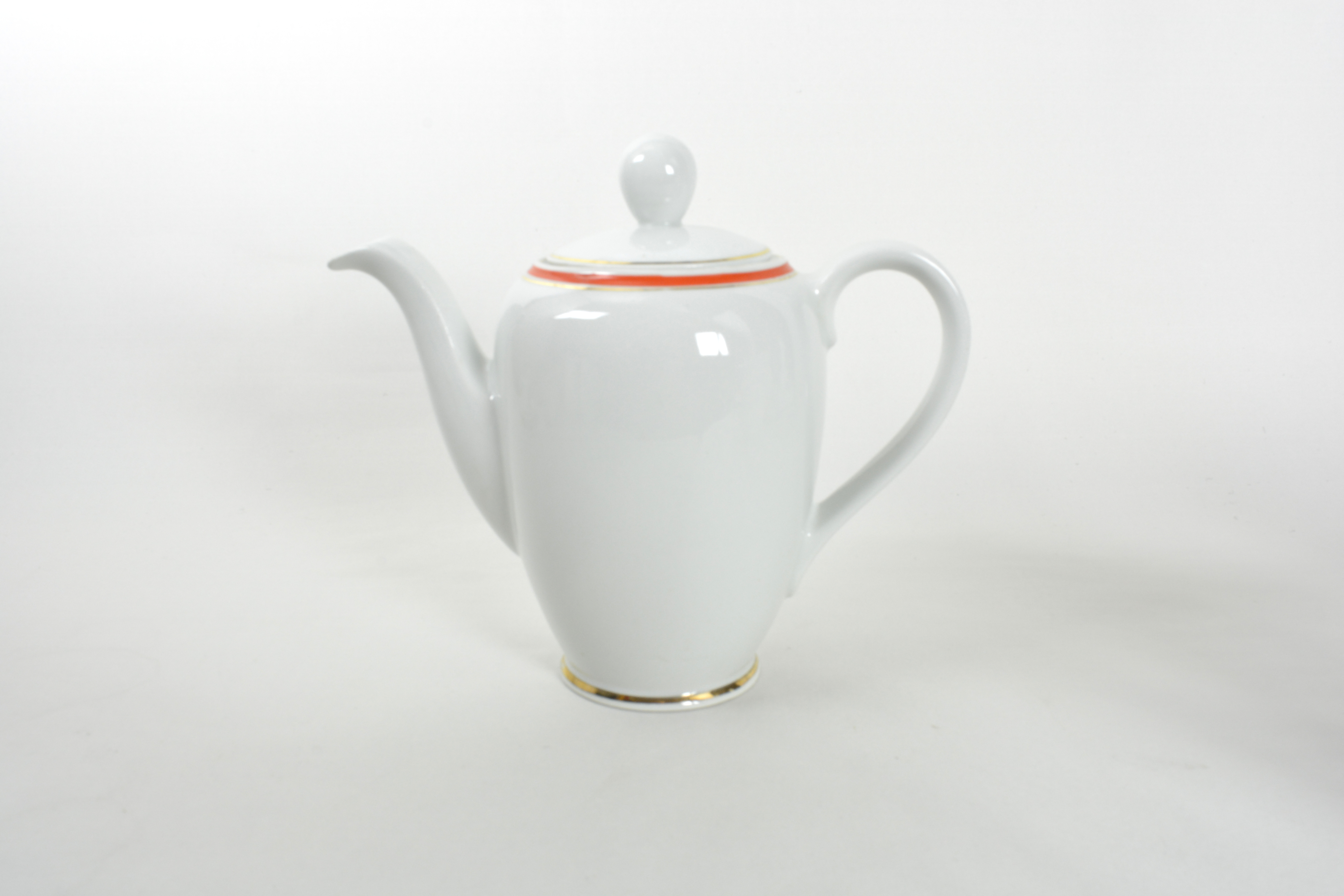 Kaffekanna 1,3 l, dekor av röd och guld rand
