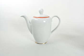 Kaffekanna 1,3 l, dekor av röd och guld rand