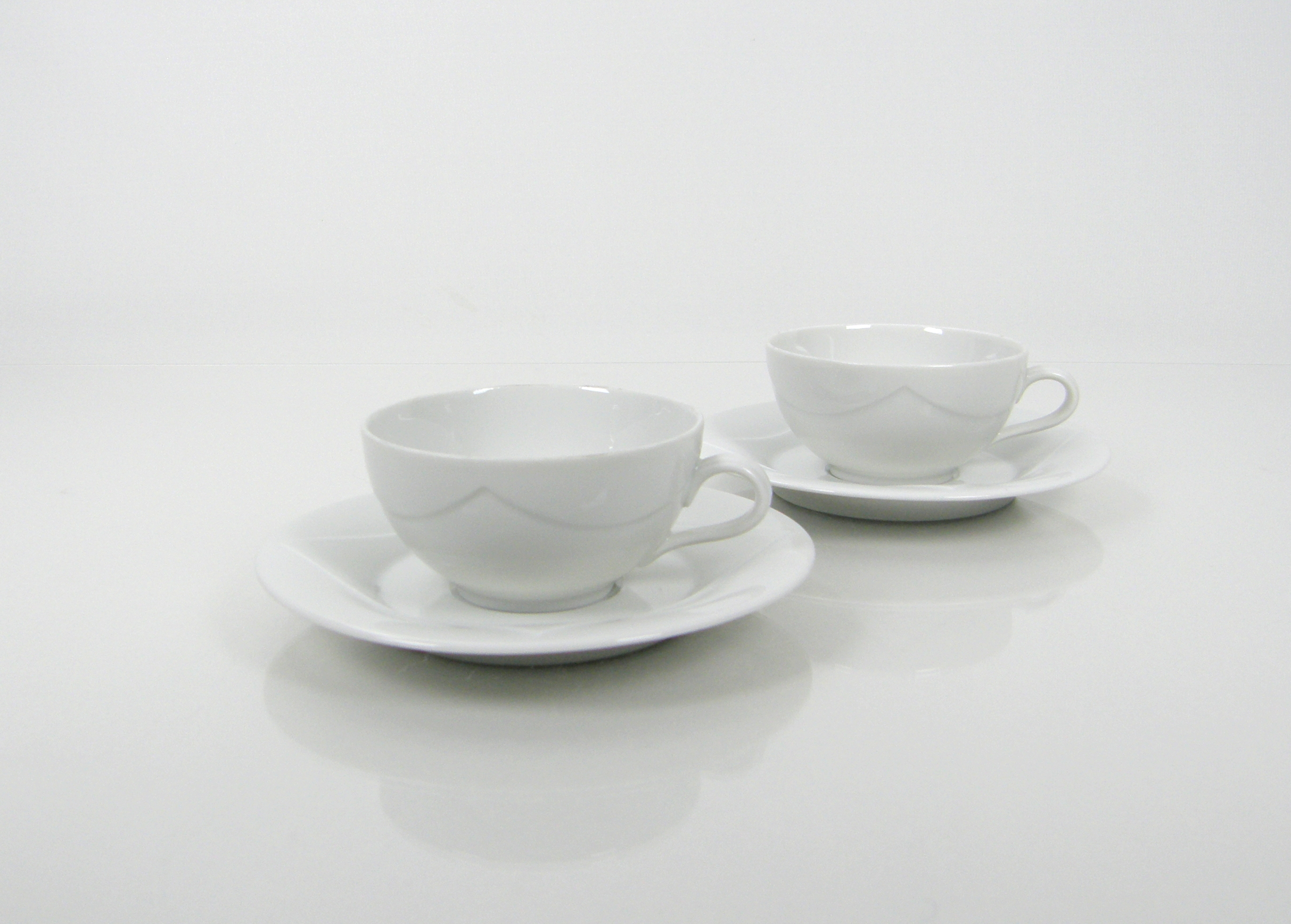 Kaffekoppar och fat, 2 st, Quattro Bianco, BW